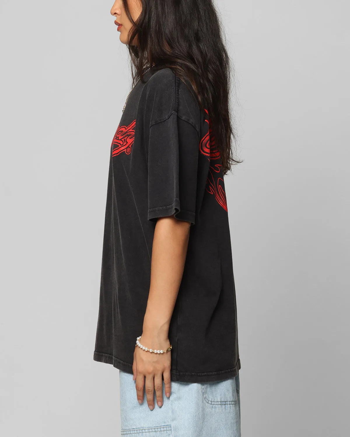 Ed Hardy	Clothing Ed Hardy Tribal T-Shirt Black Acidwash