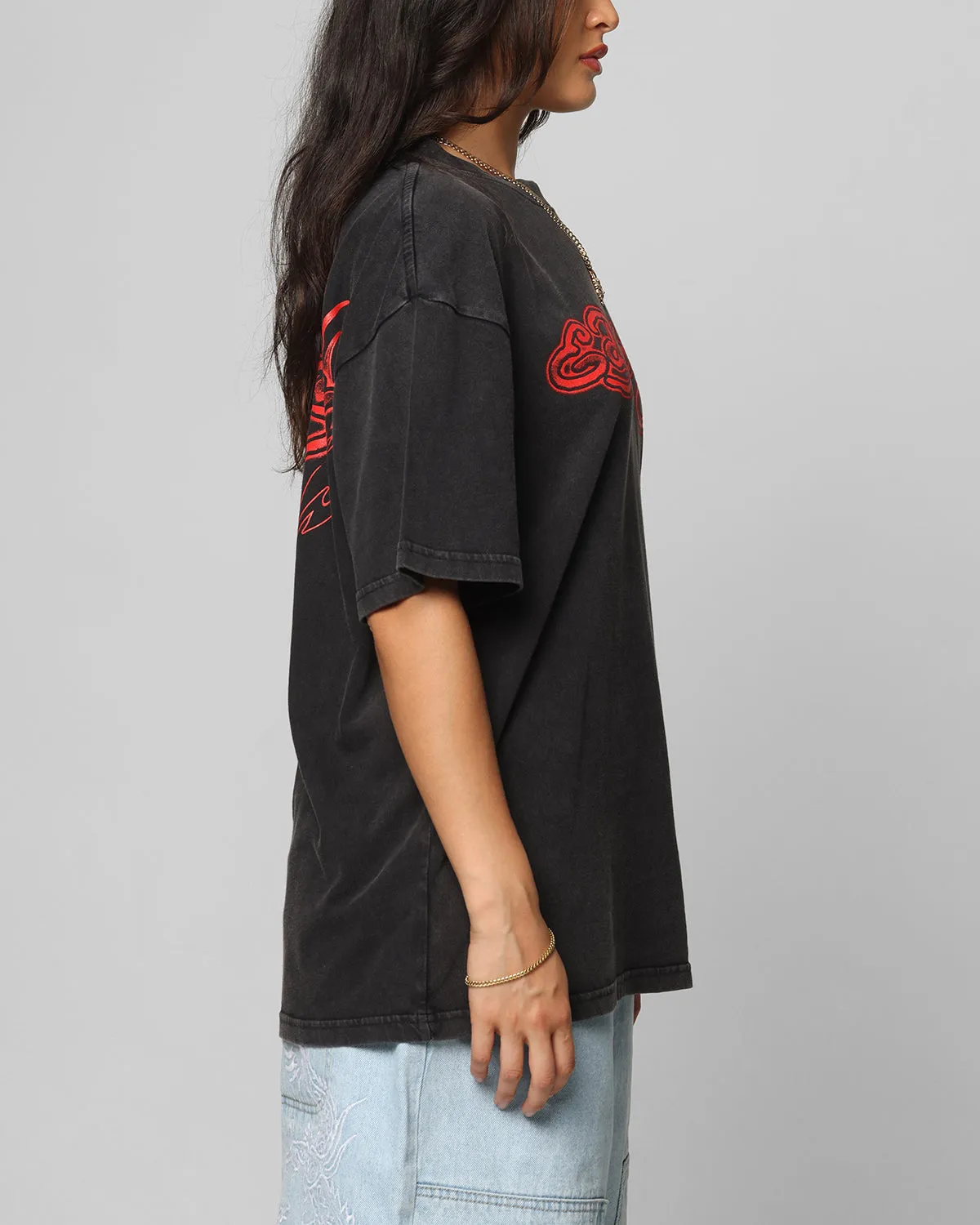 Ed Hardy	Clothing Ed Hardy Tribal T-Shirt Black Acidwash