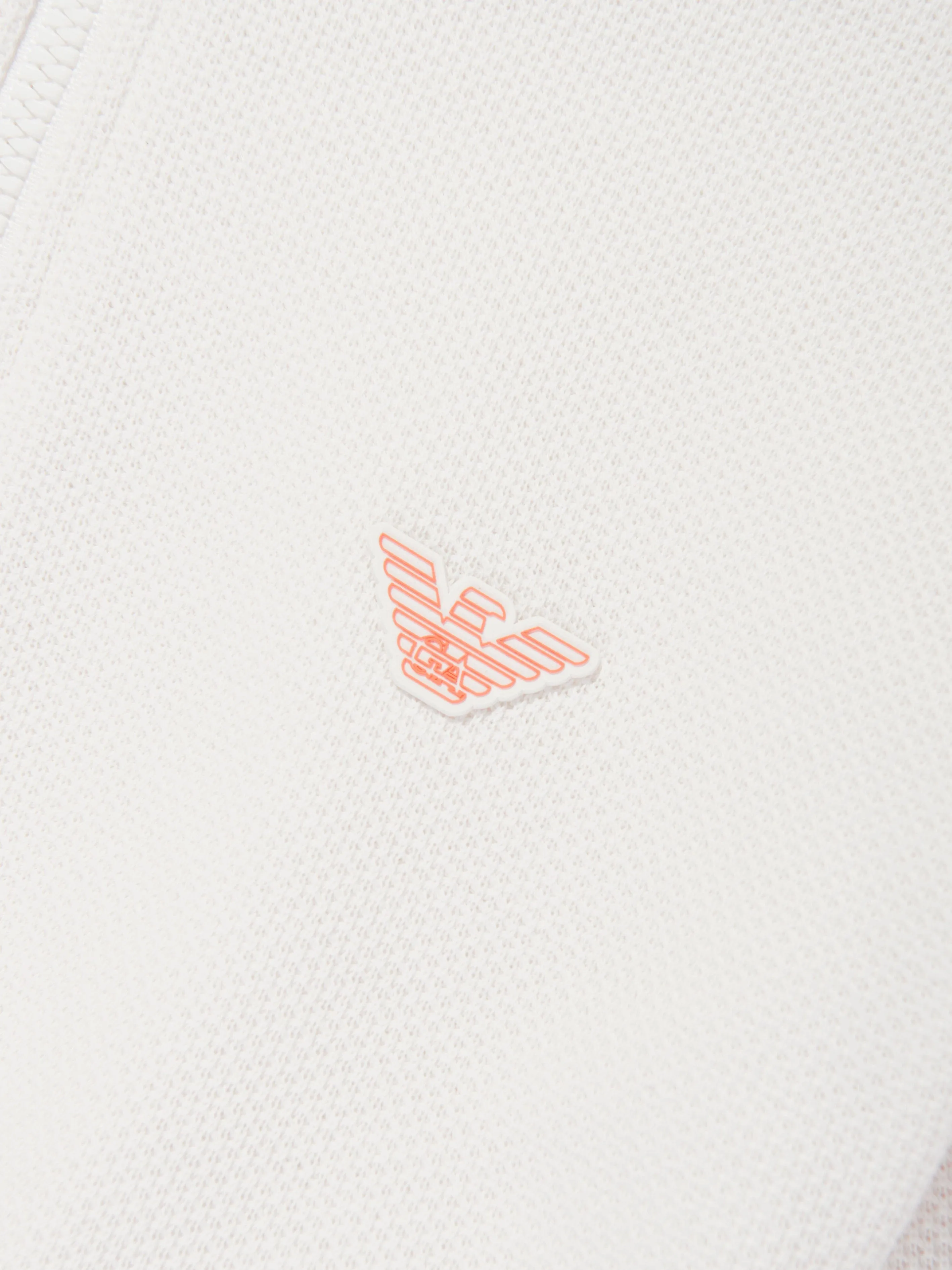 Emporio Armani Girls Logo Zip Up Top in White