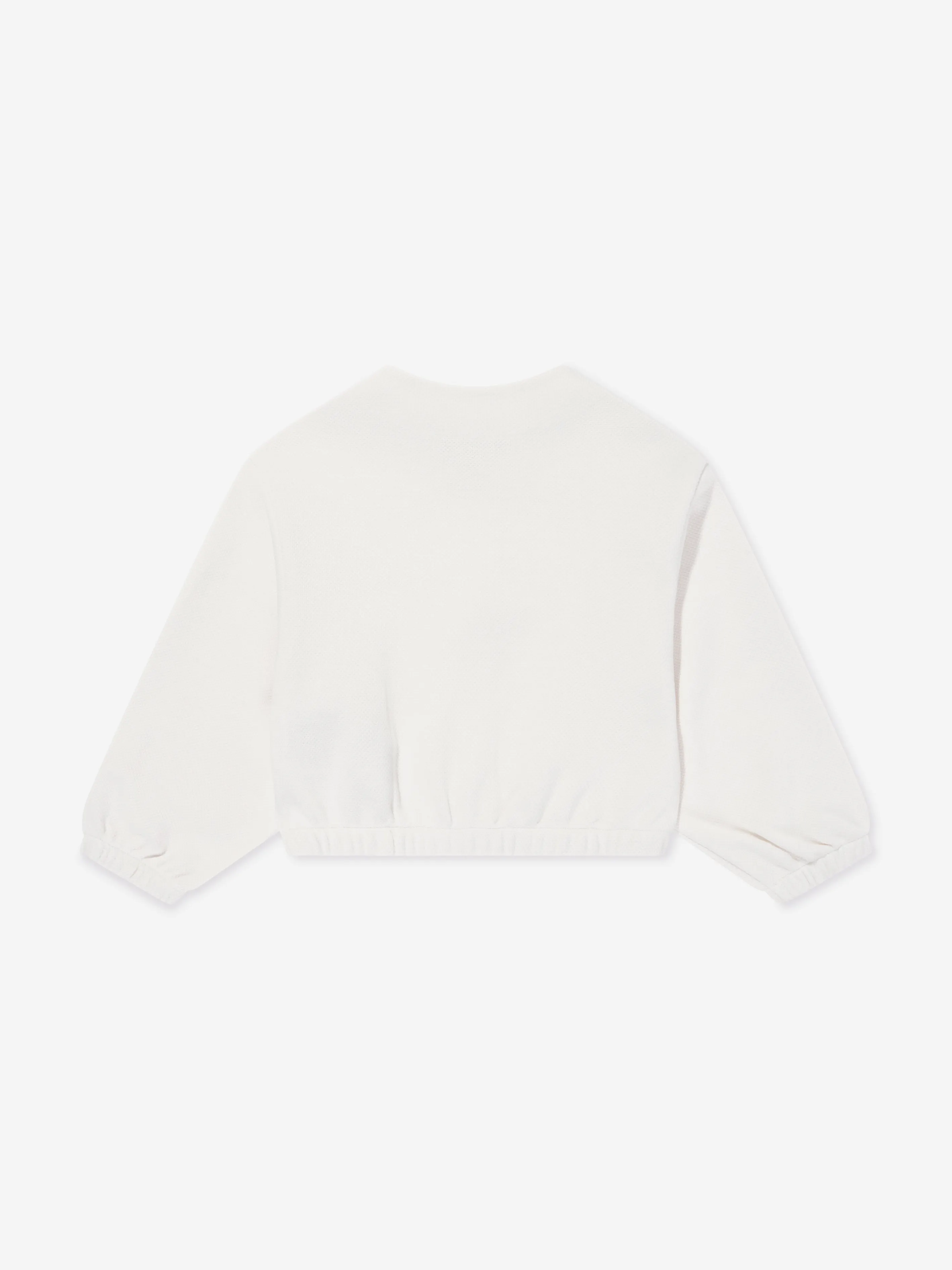 Emporio Armani Girls Logo Zip Up Top in White