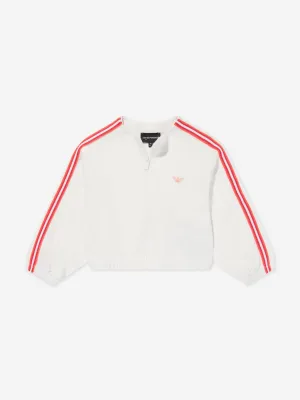 Emporio Armani Girls Logo Zip Up Top in White