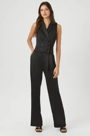 Forever 21 Women's Satin Vest & Wide-Leg Pants Set Black Forever 21