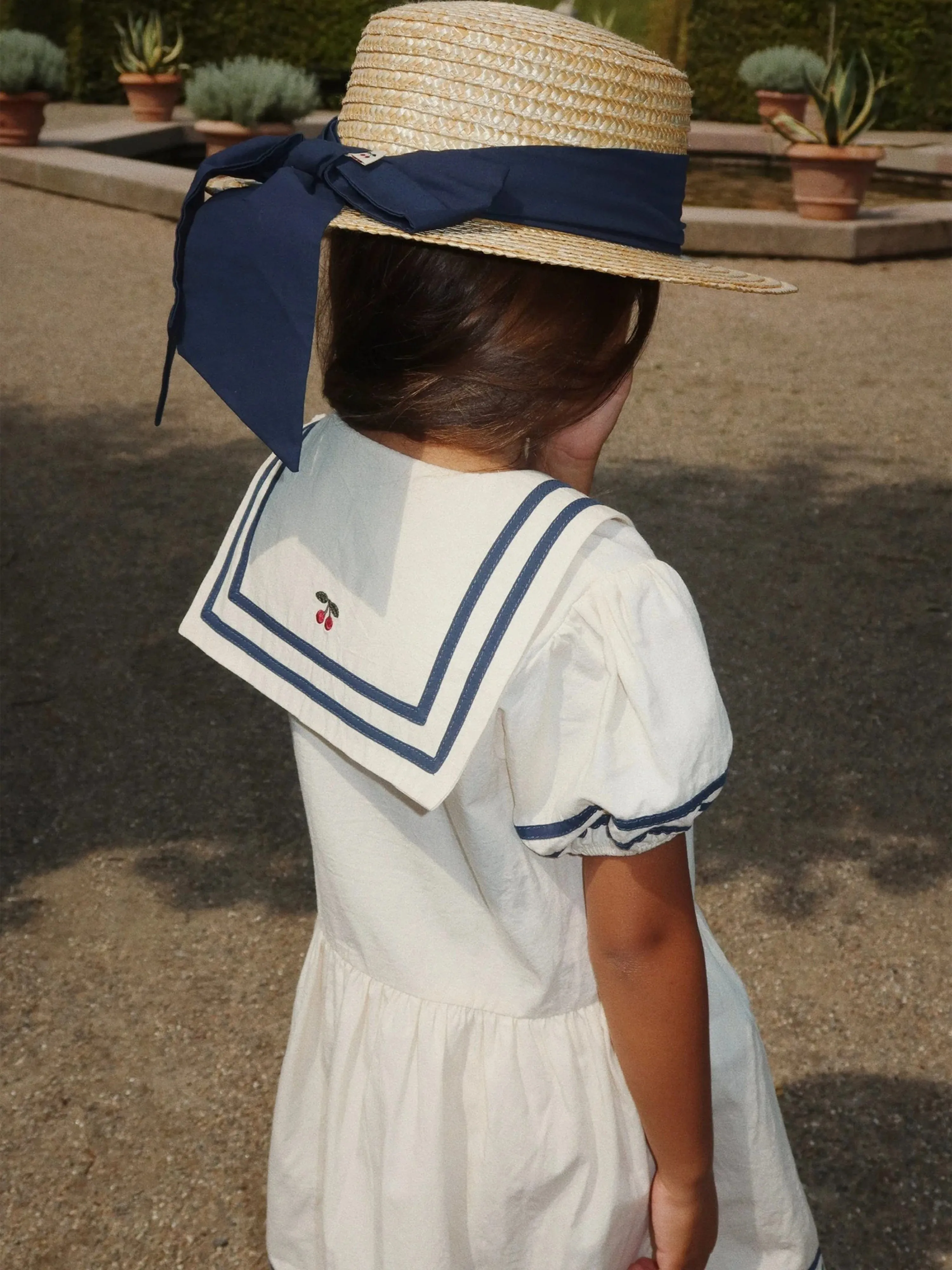 Girls Allie Sailor Dress in Ivory