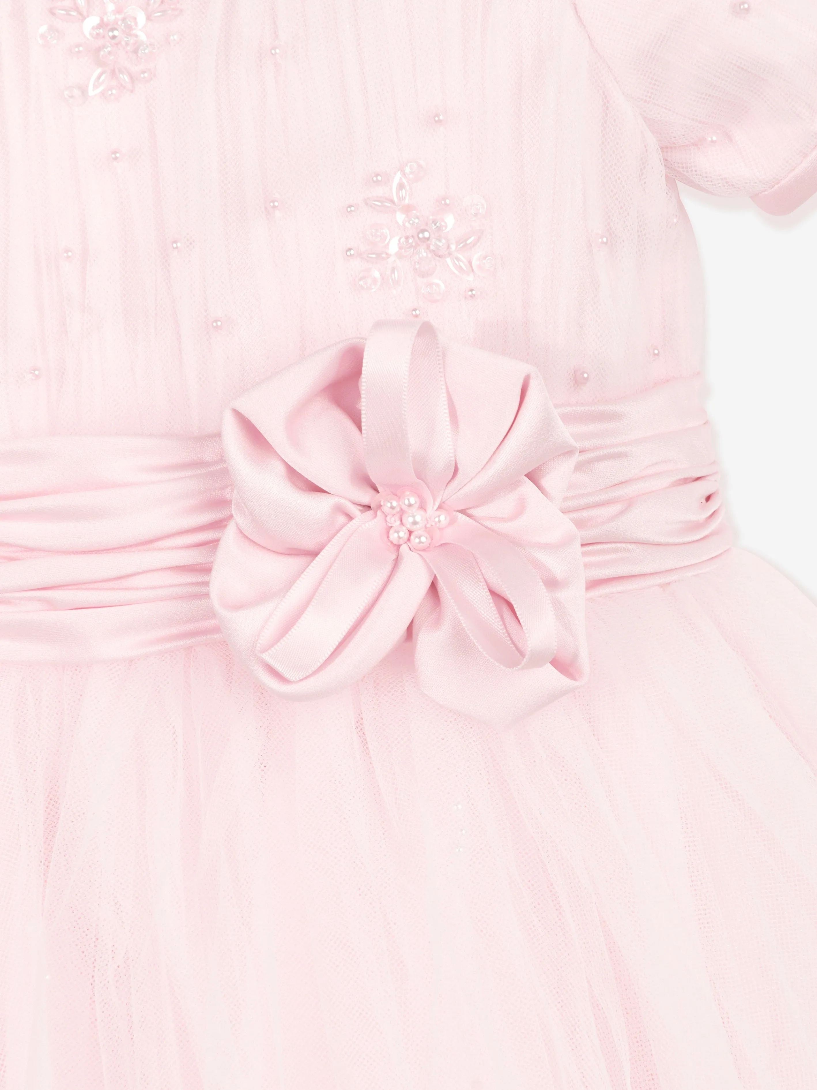Girls Ceremonial Ballerina Length Dress in Pink