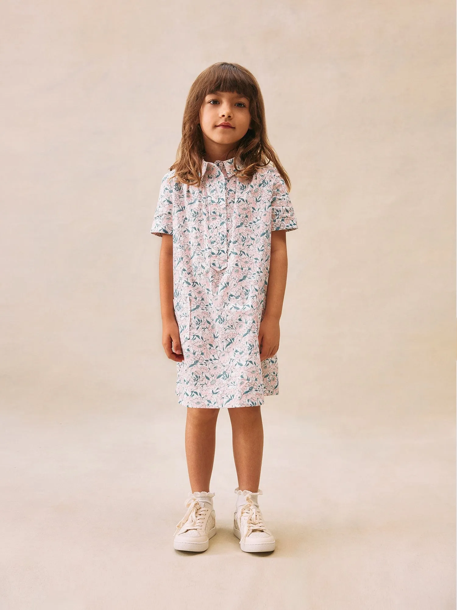 Girls Floral Emiliana Dress in Pink