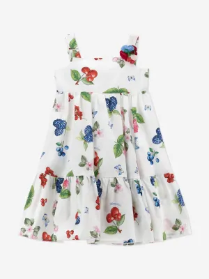 Girls Fruit Print Maxi Dress in White