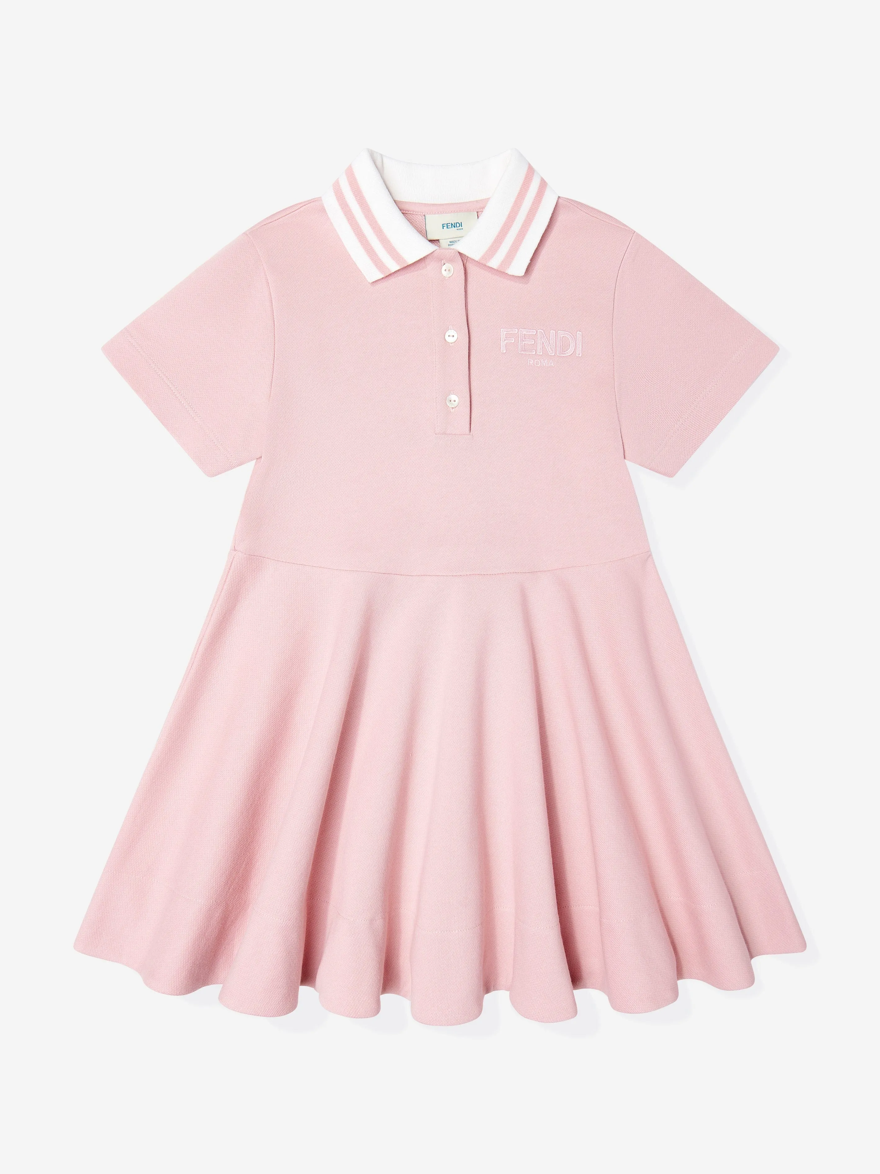 Girls Logo Polo Dress in Pink