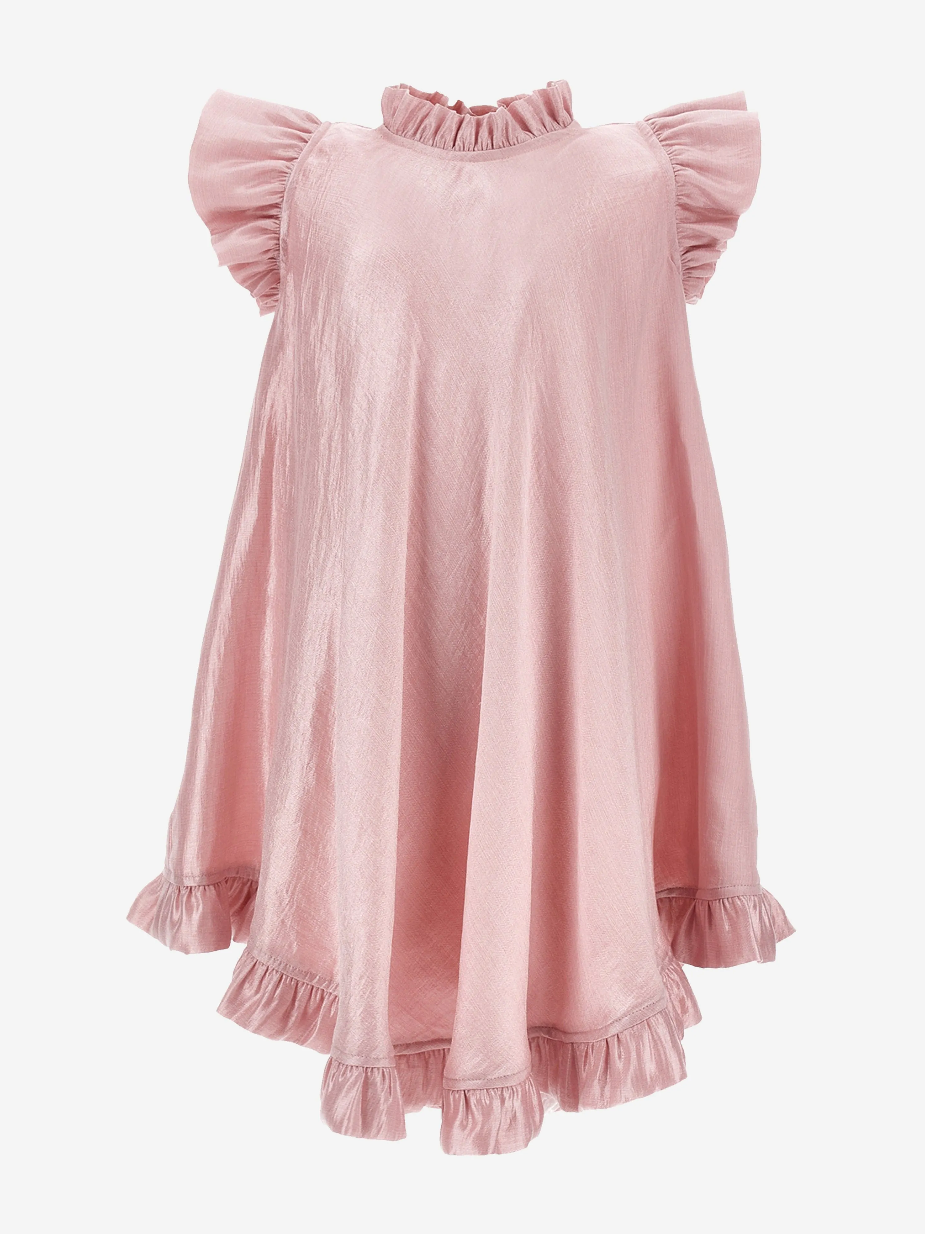Girls Occasion Dress With Belt in Pink