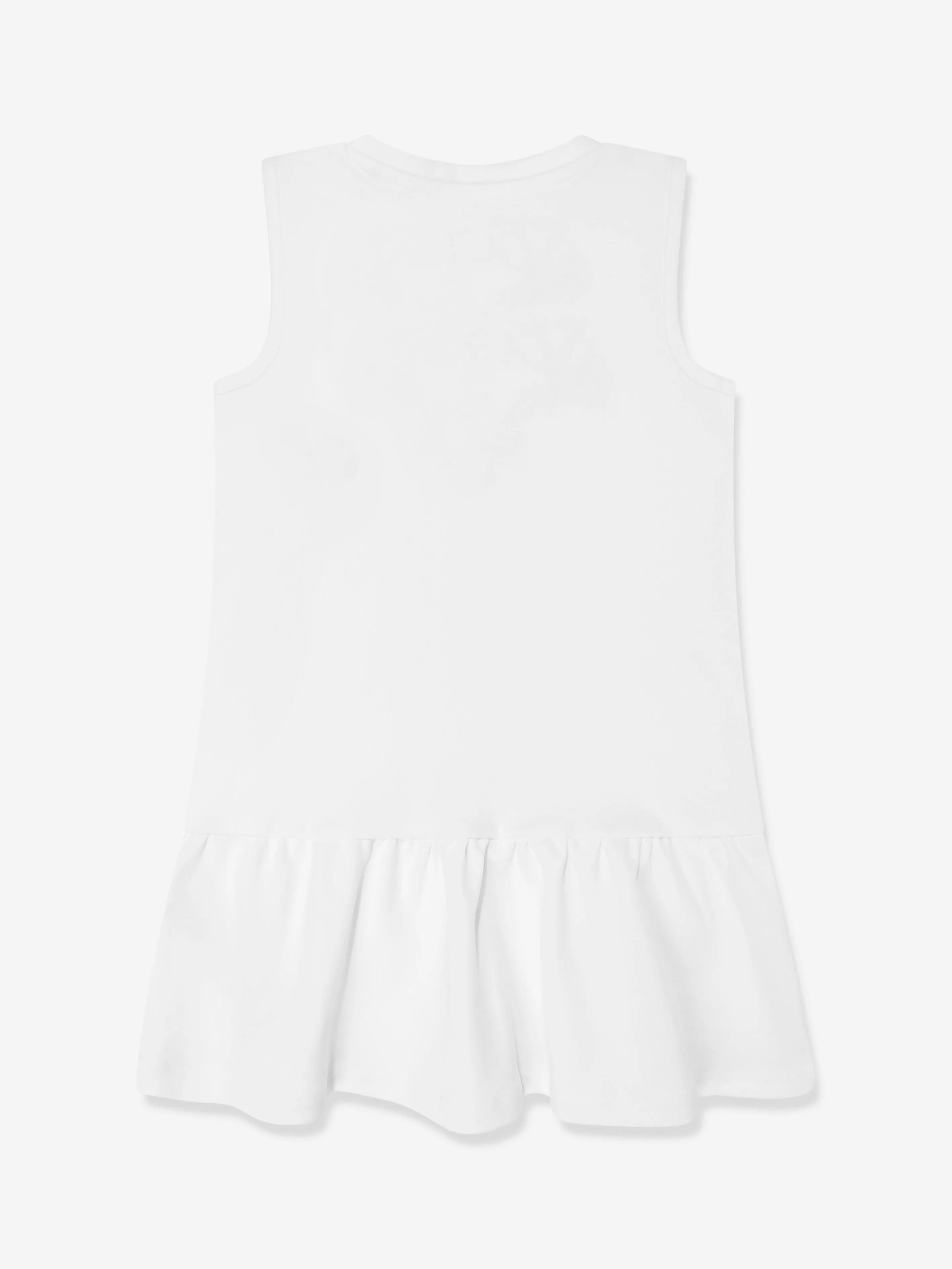 Girls Sleeveless Logo Dress in White