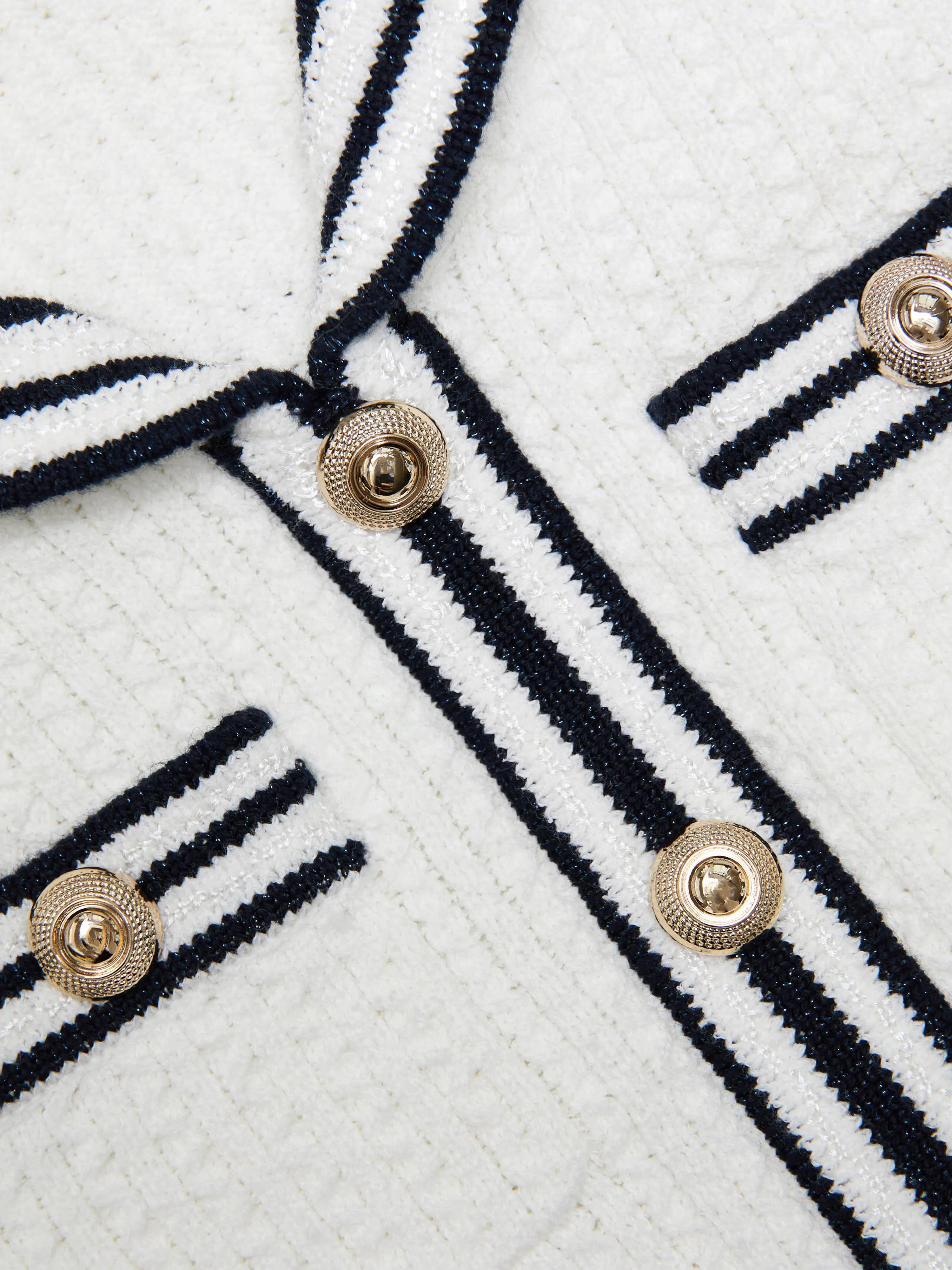 Girls Textured Knit Dress in Ivory