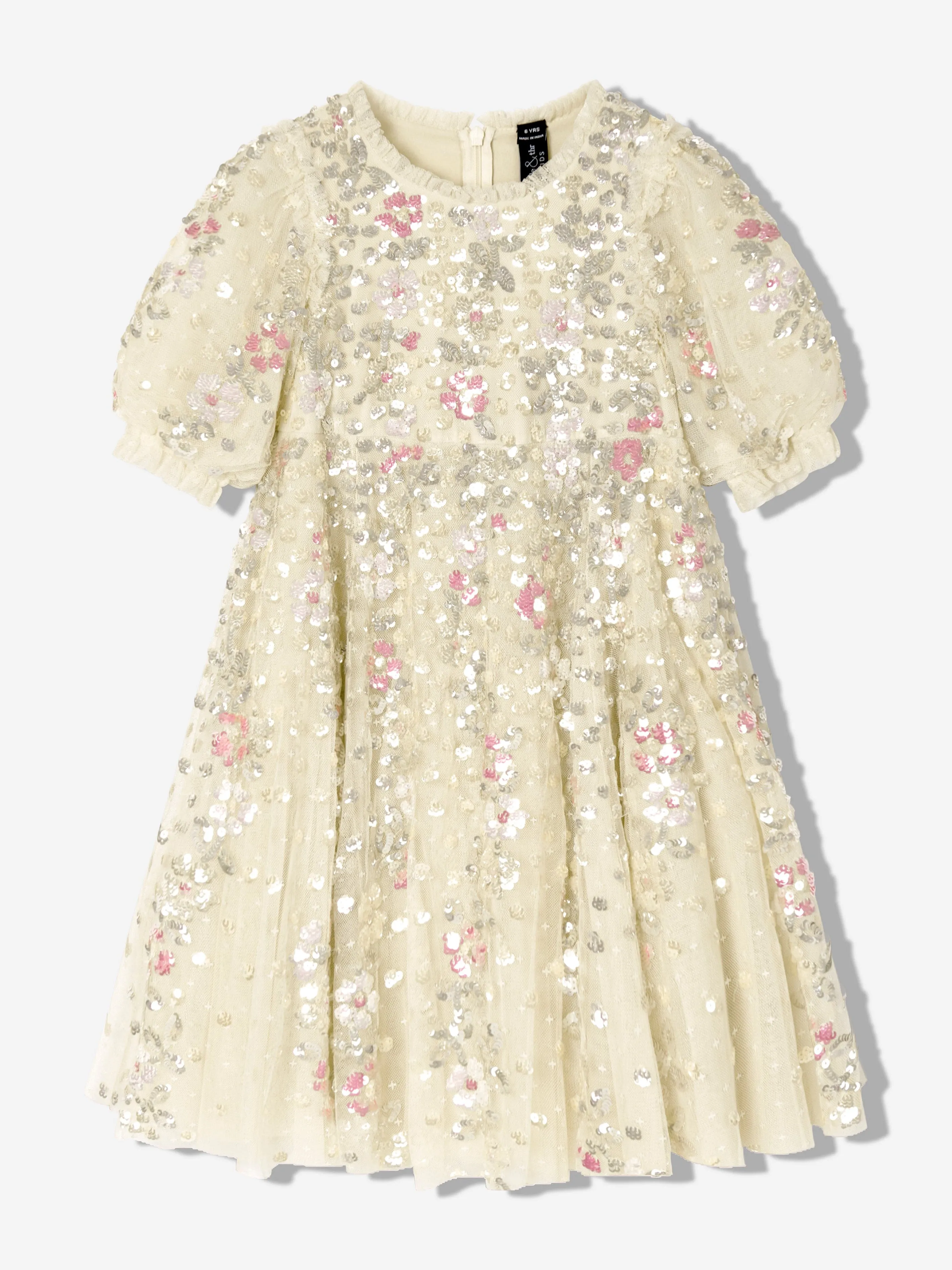 Girls Tulle Confetti Dress in Yellow