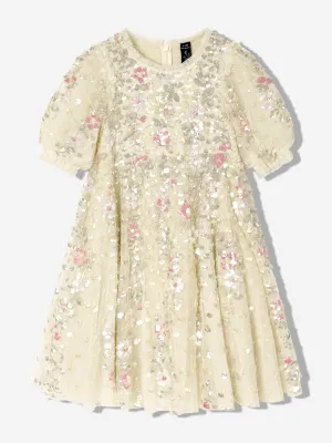 Girls Tulle Confetti Dress in Yellow