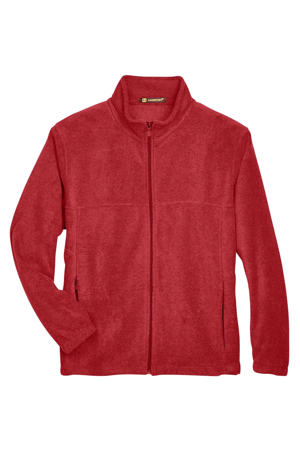 Harriton Mens Pill Resistant Fleece Full Zip Jacket - Red