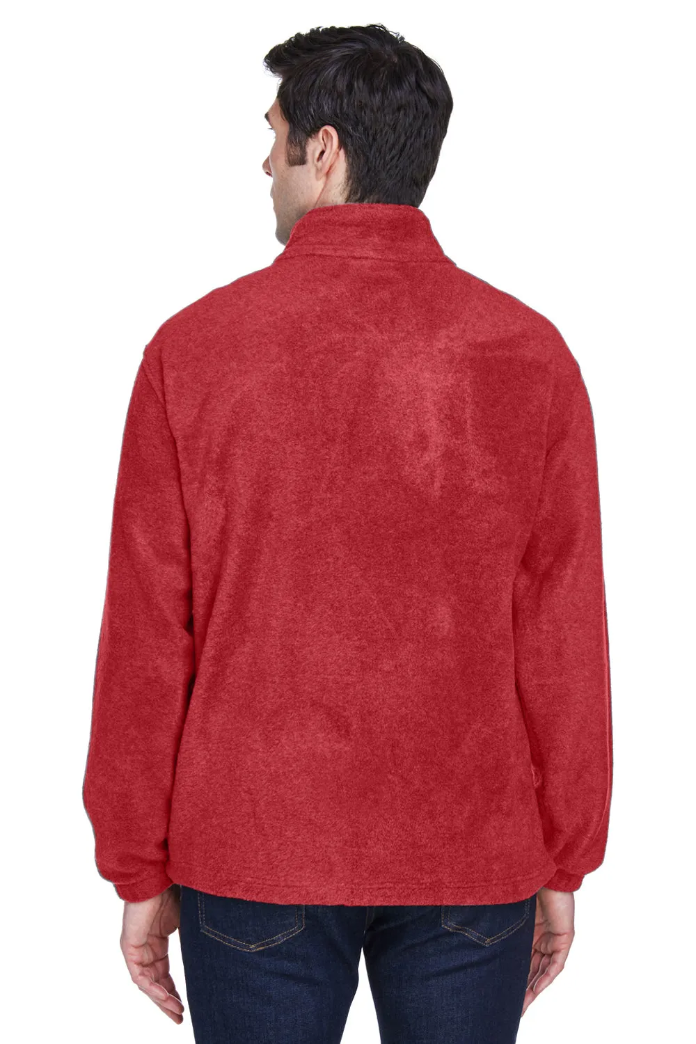 Harriton Mens Pill Resistant Fleece Full Zip Jacket - Red