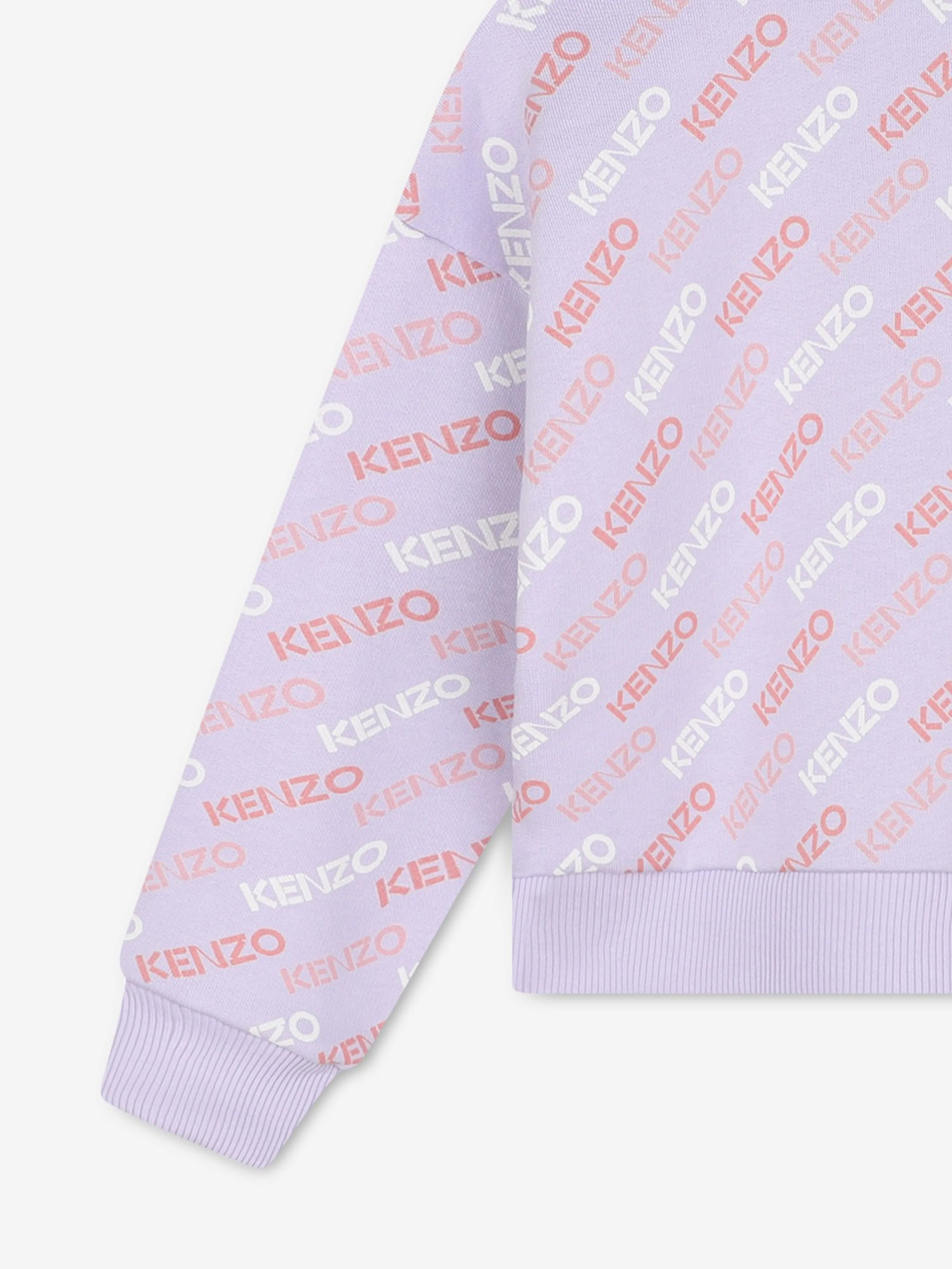 KENZO Girls Logo Print Sweatshirt in Purple