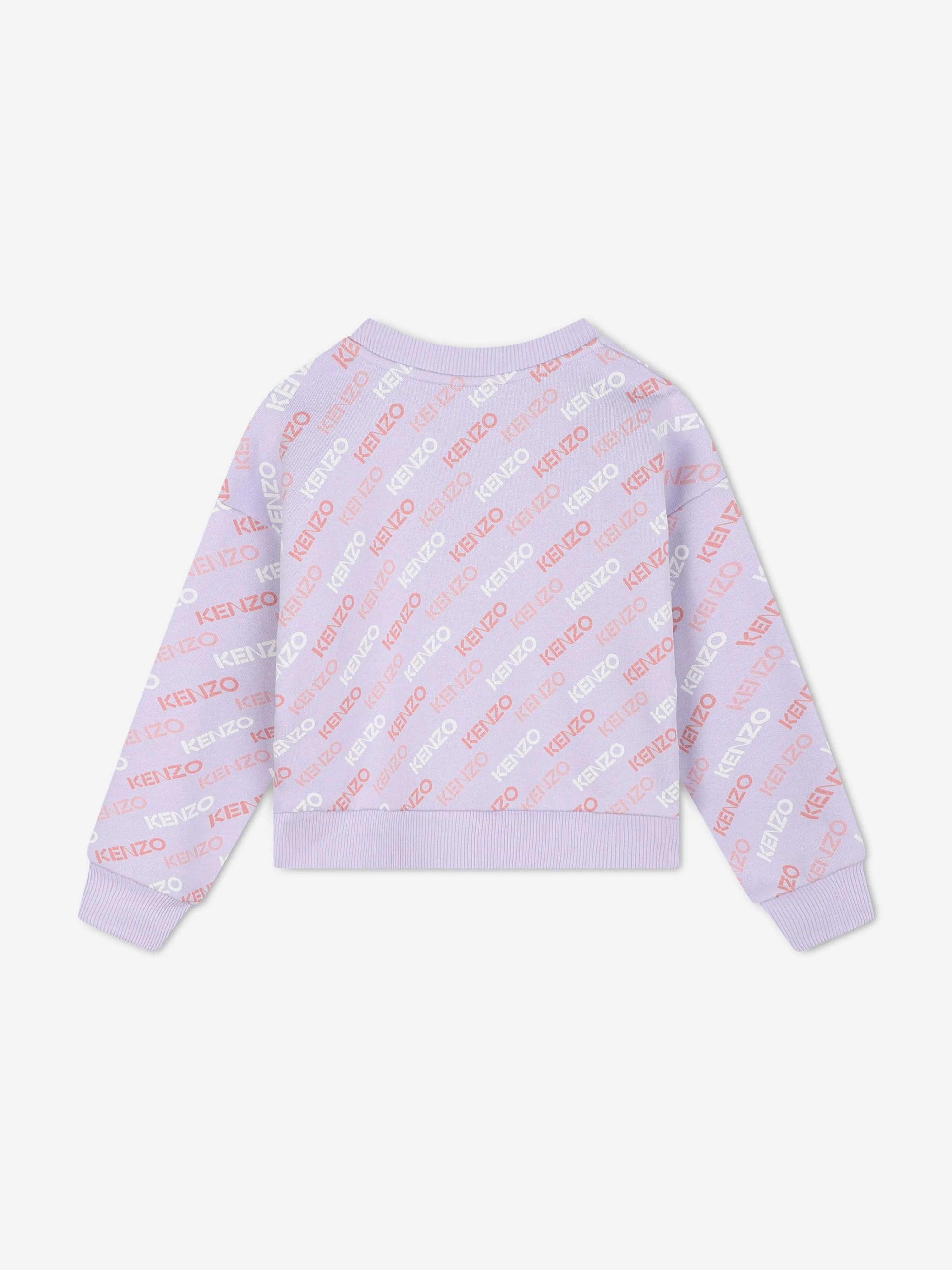 KENZO Girls Logo Print Sweatshirt in Purple