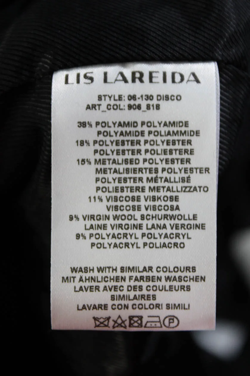 Lis Lareida Womens Disco Metallic Hooded Platinum Tweed Zip Jacket Silver FR 36