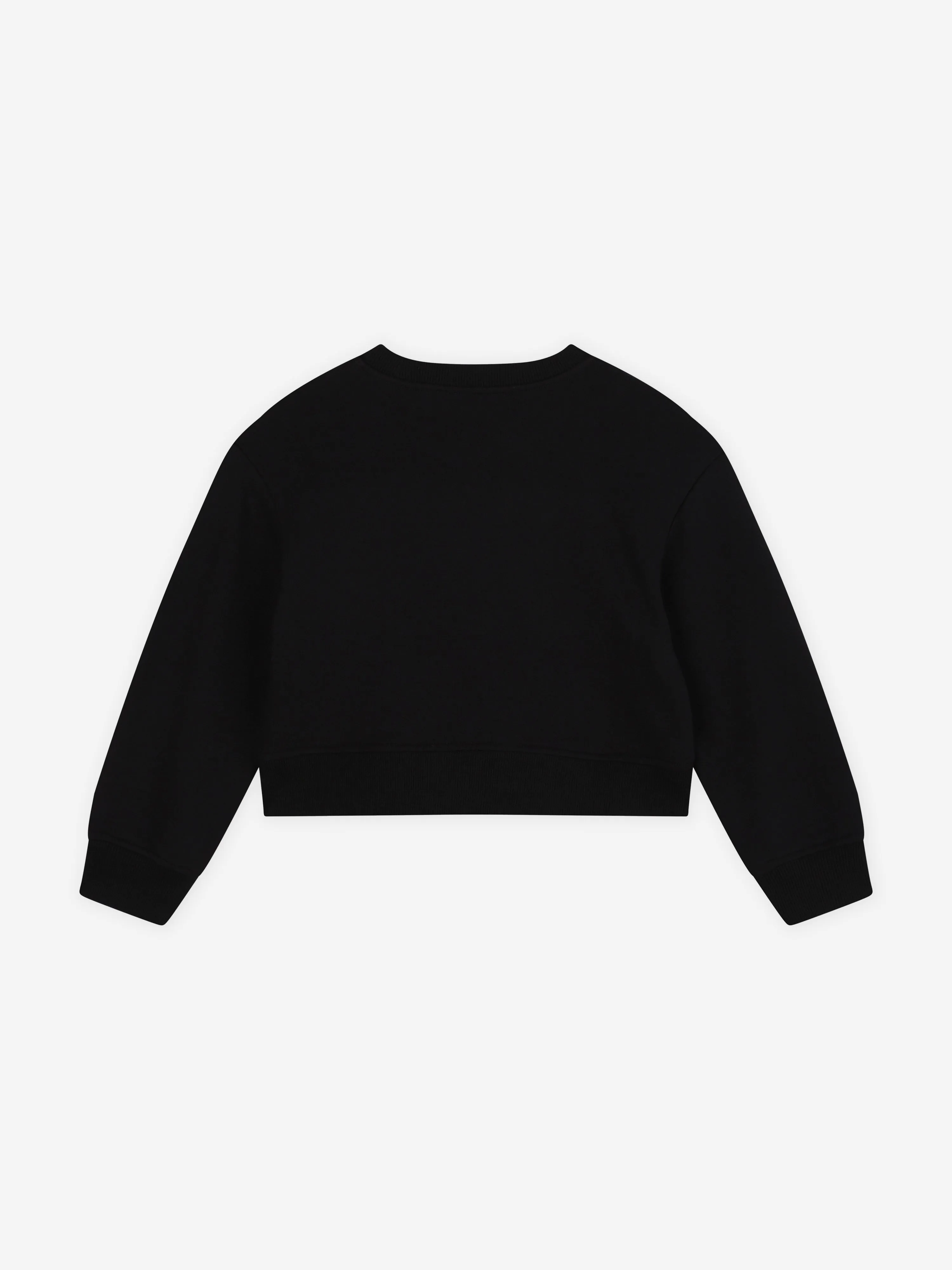 MARC JACOBS Girls Diamante Logo Cropped Sweatshirt in Black