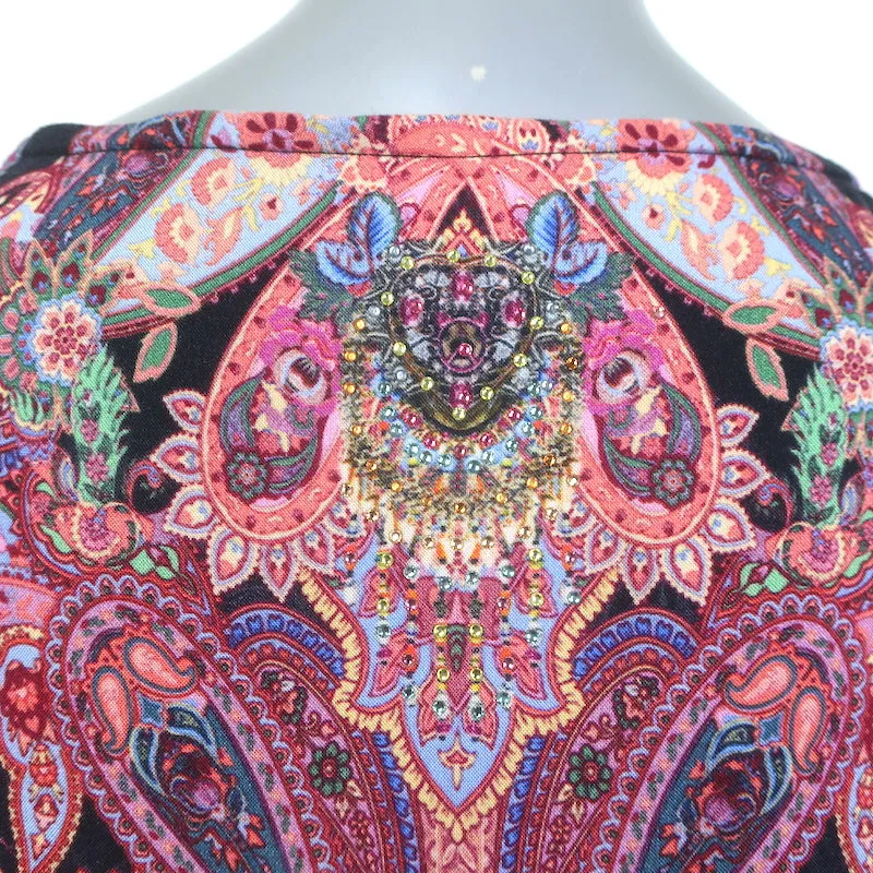 Milla by Camilla Mayfair Mary Batwing Mini Dress Multi Paisley Print Size Small