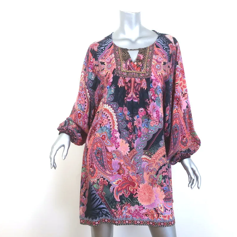 Milla by Camilla Mayfair Mary Batwing Mini Dress Multi Paisley Print Size Small