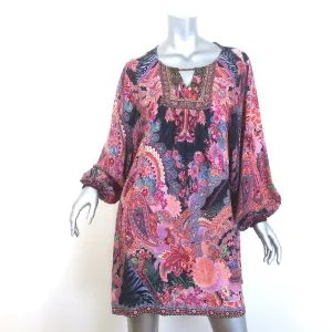 Milla by Camilla Mayfair Mary Batwing Mini Dress Multi Paisley Print Size Small