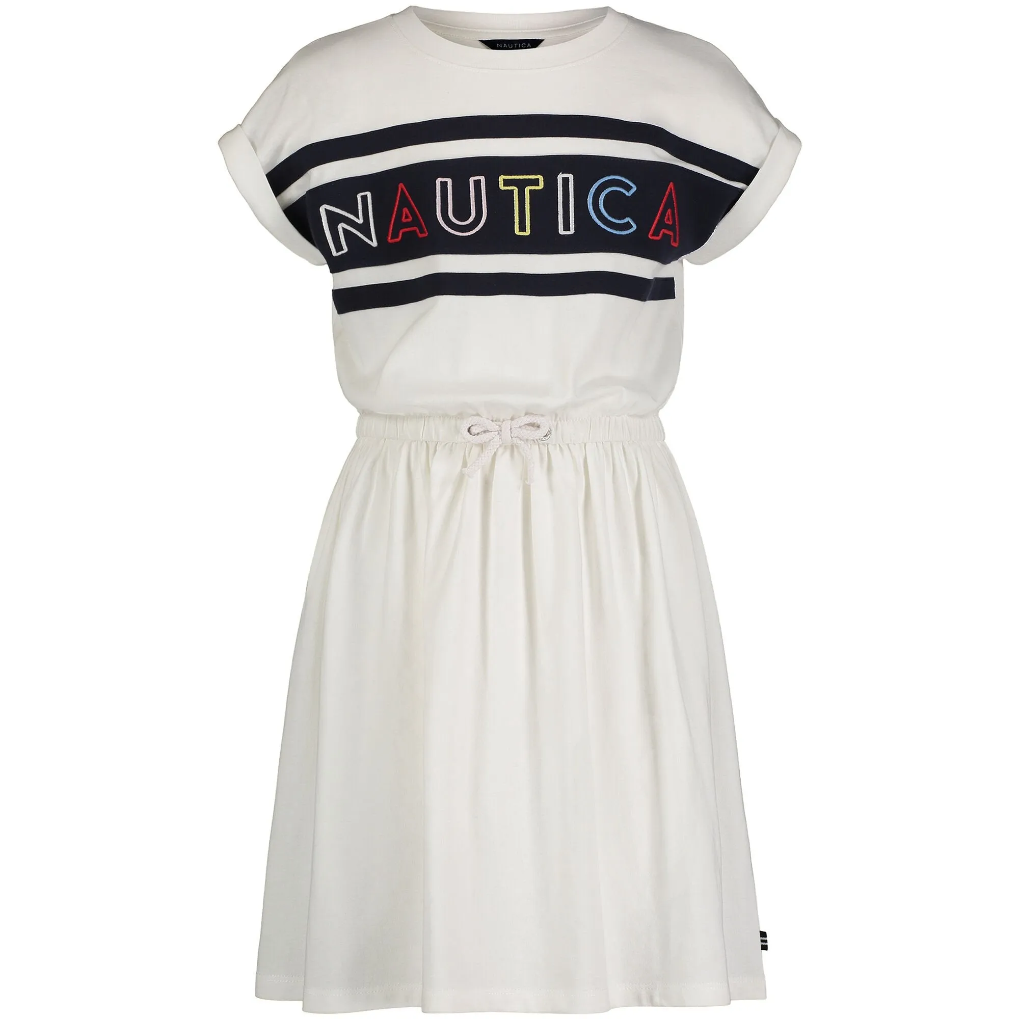 Nautica Girls' Billboard Logo Dress (7-16) Antique White Wash Nautica
