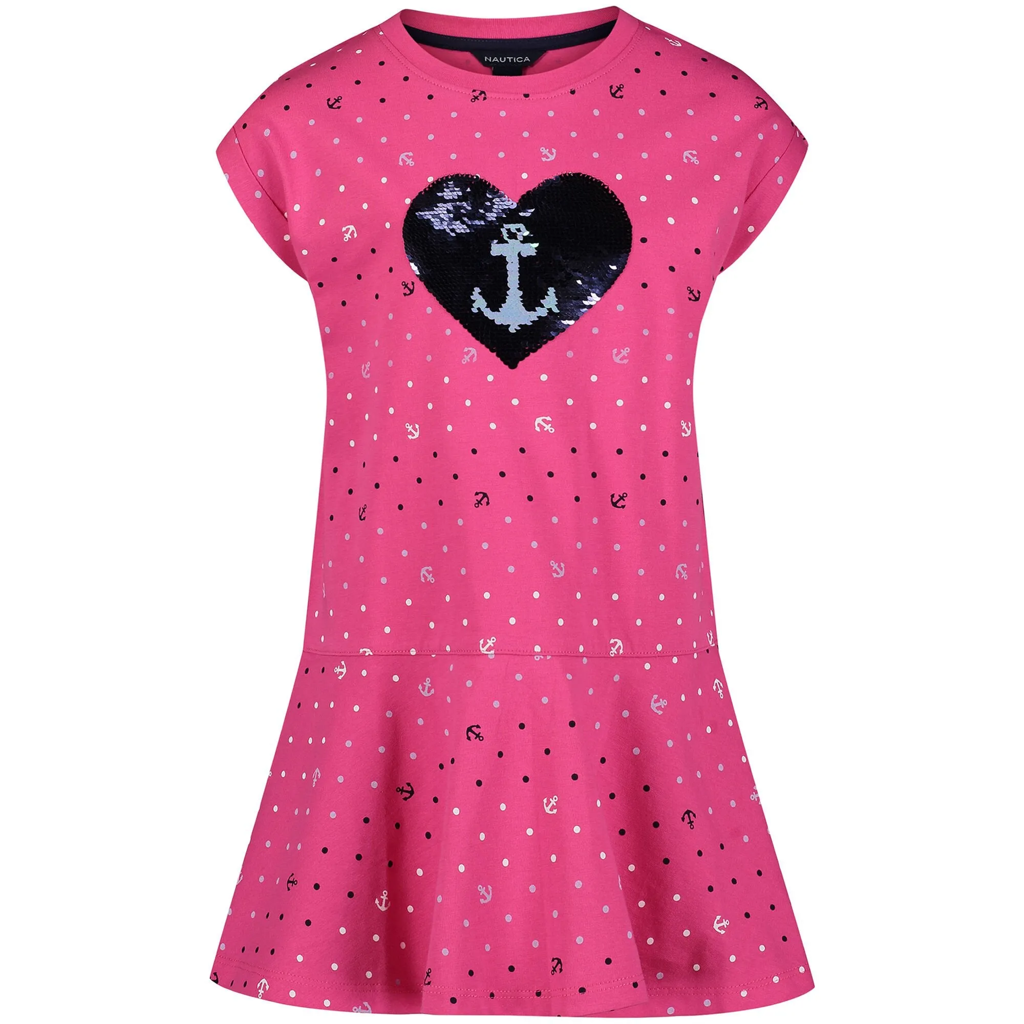 Nautica Girls’ Printed Peplum Dress (7-16) Paradise Pink Nautica