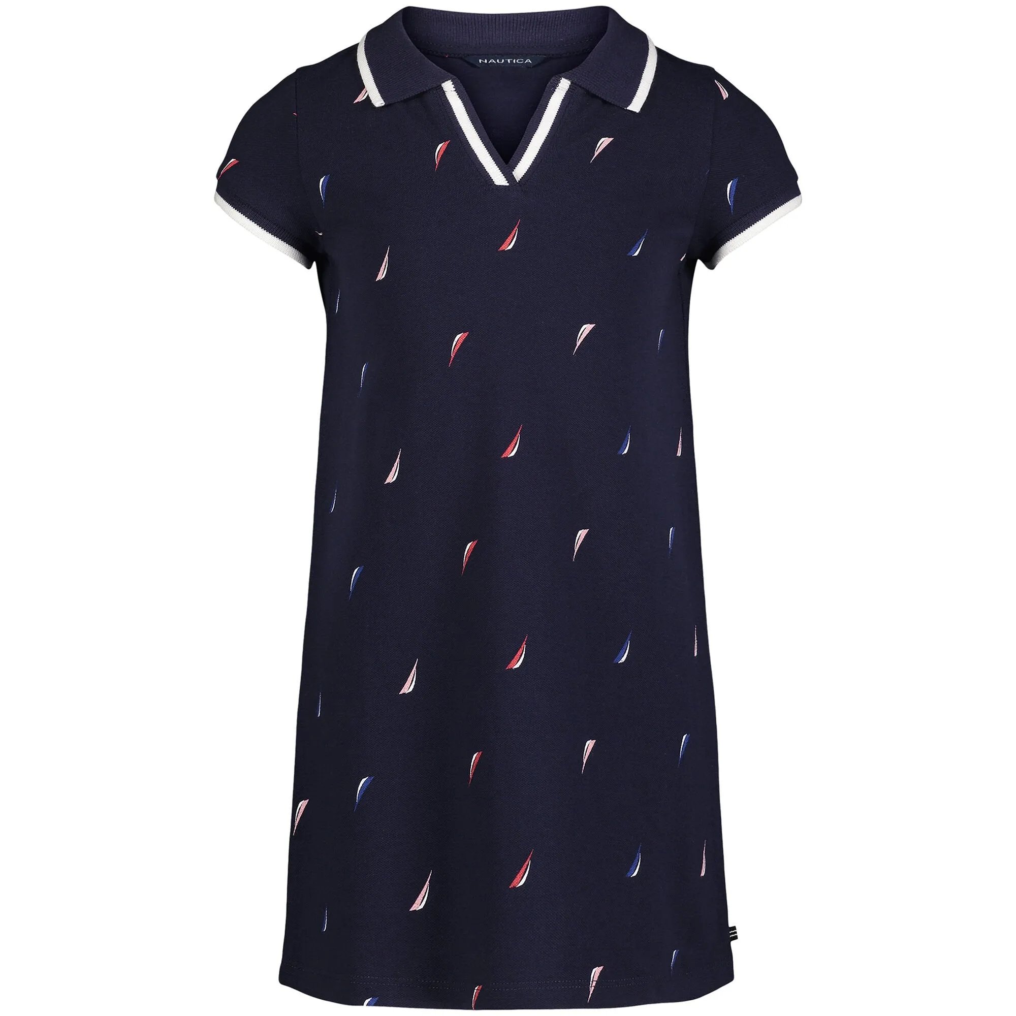 Nautica Girls' Printed Polo Dress (7-16) Navy Nautica