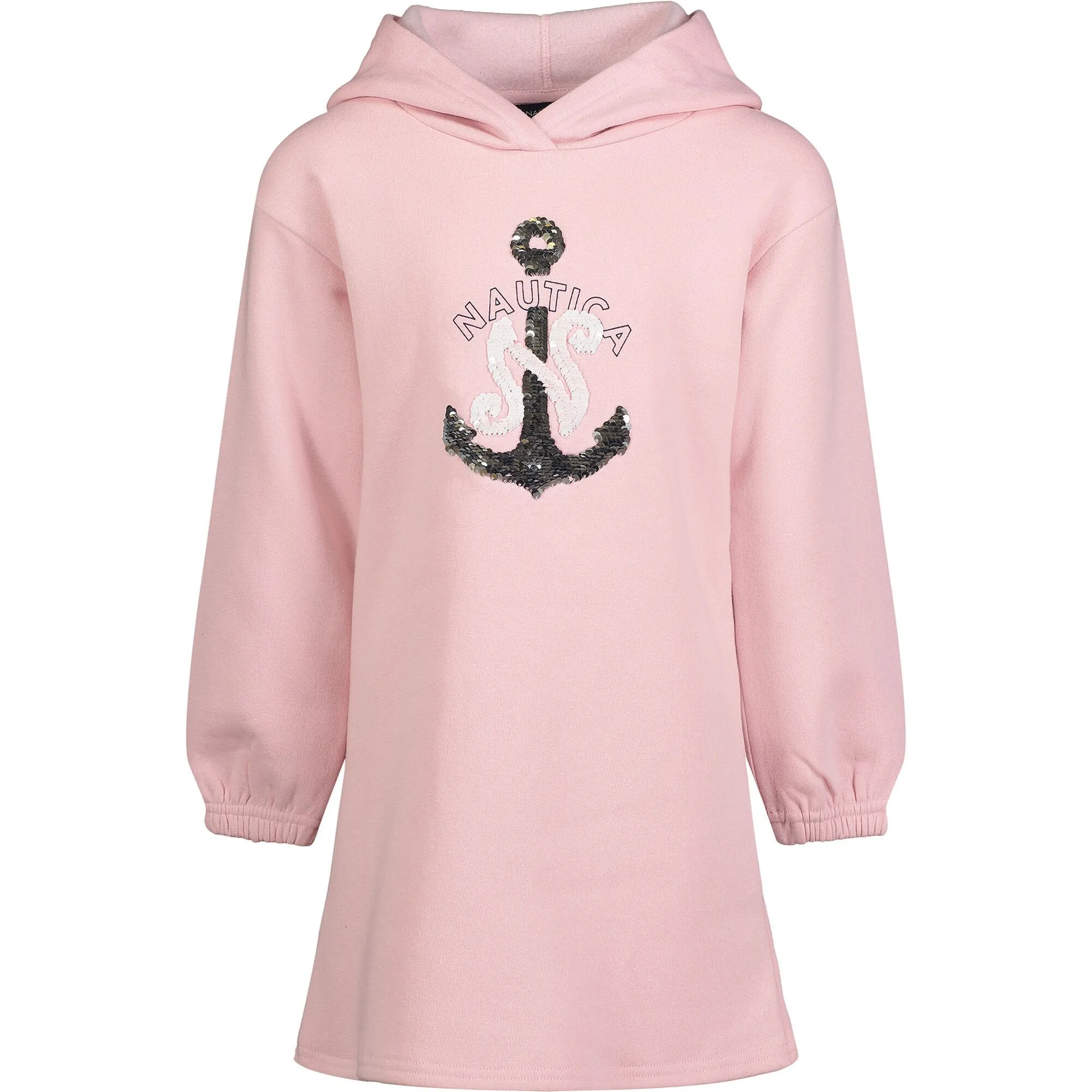 Nautica Girls' Sequin Sweatshirt Dress (8-16) Tomato Nautica