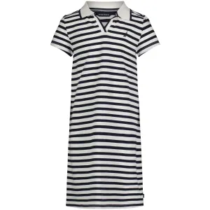 Nautica Girls' Striped Polo Dress (7-16) Antique White Wash Nautica