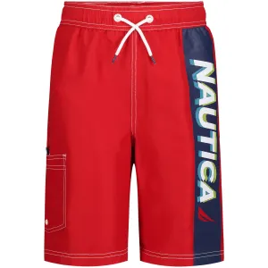 Nautica Little Boys' Flag In Motion Board Short Melonberry Nautica
