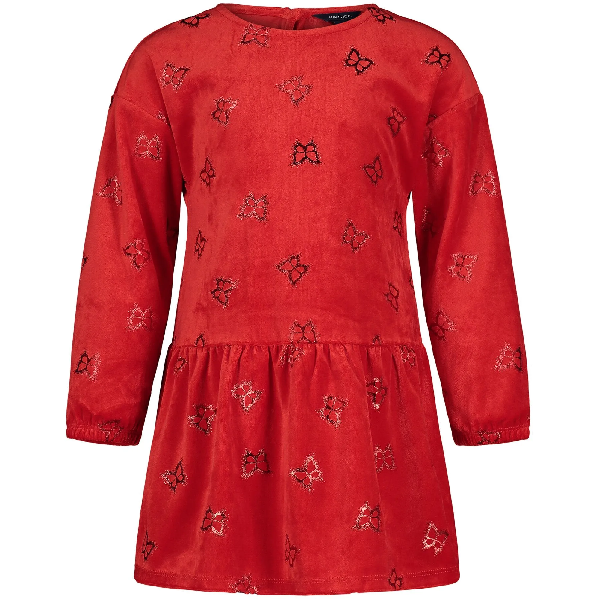 Nautica Little Girls’ Butterfly Velour Dress (4-6X) Pale Orchid Nautica