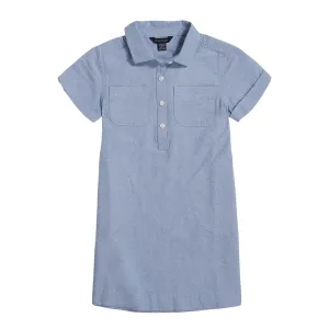 Nautica Little Girls' Chambray Shirt Dress (4-6X) Nite Sea Heather Nautica
