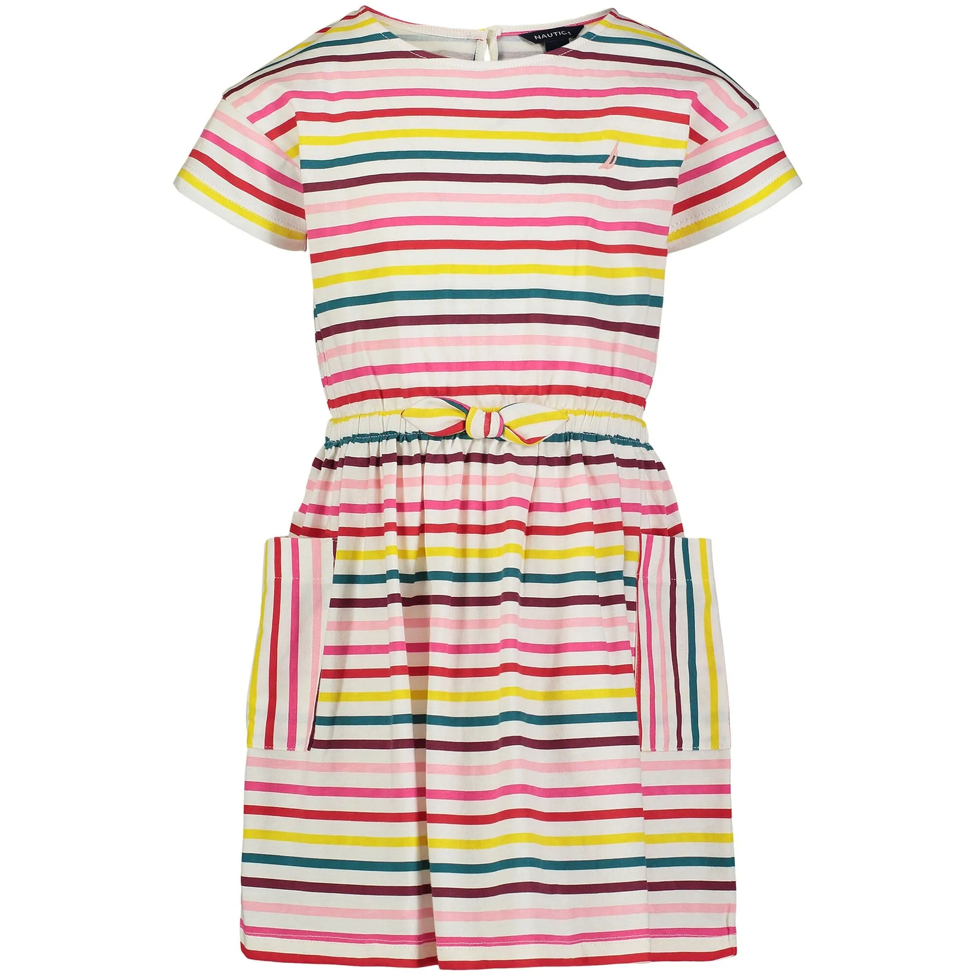 Nautica Little Girls' Striped Dress (4-6X) Egret Nautica