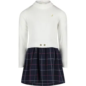 Nautica Little Girls' Windowpane Dress (4-6X) White Nautica