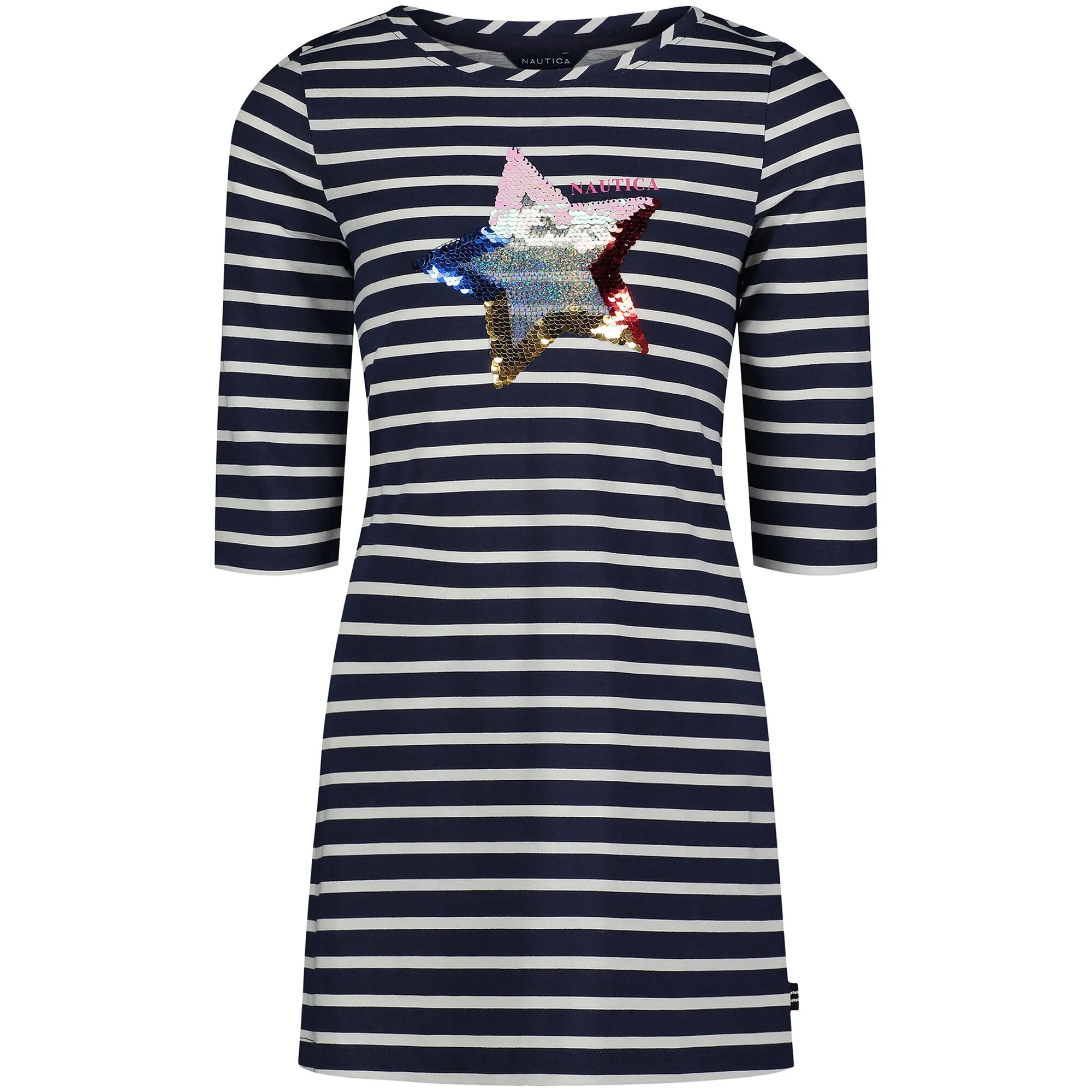 Nautica Toddler Girls’ Stripes And Sequins Dress (2T-4T) Navy Nautica
