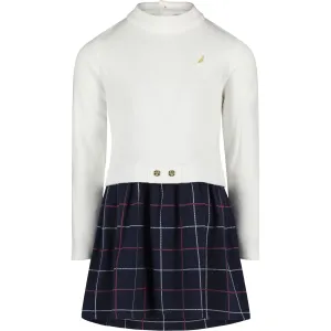 Nautica Toddler Girls' Windowpane Dress (2T-4T) White Nautica