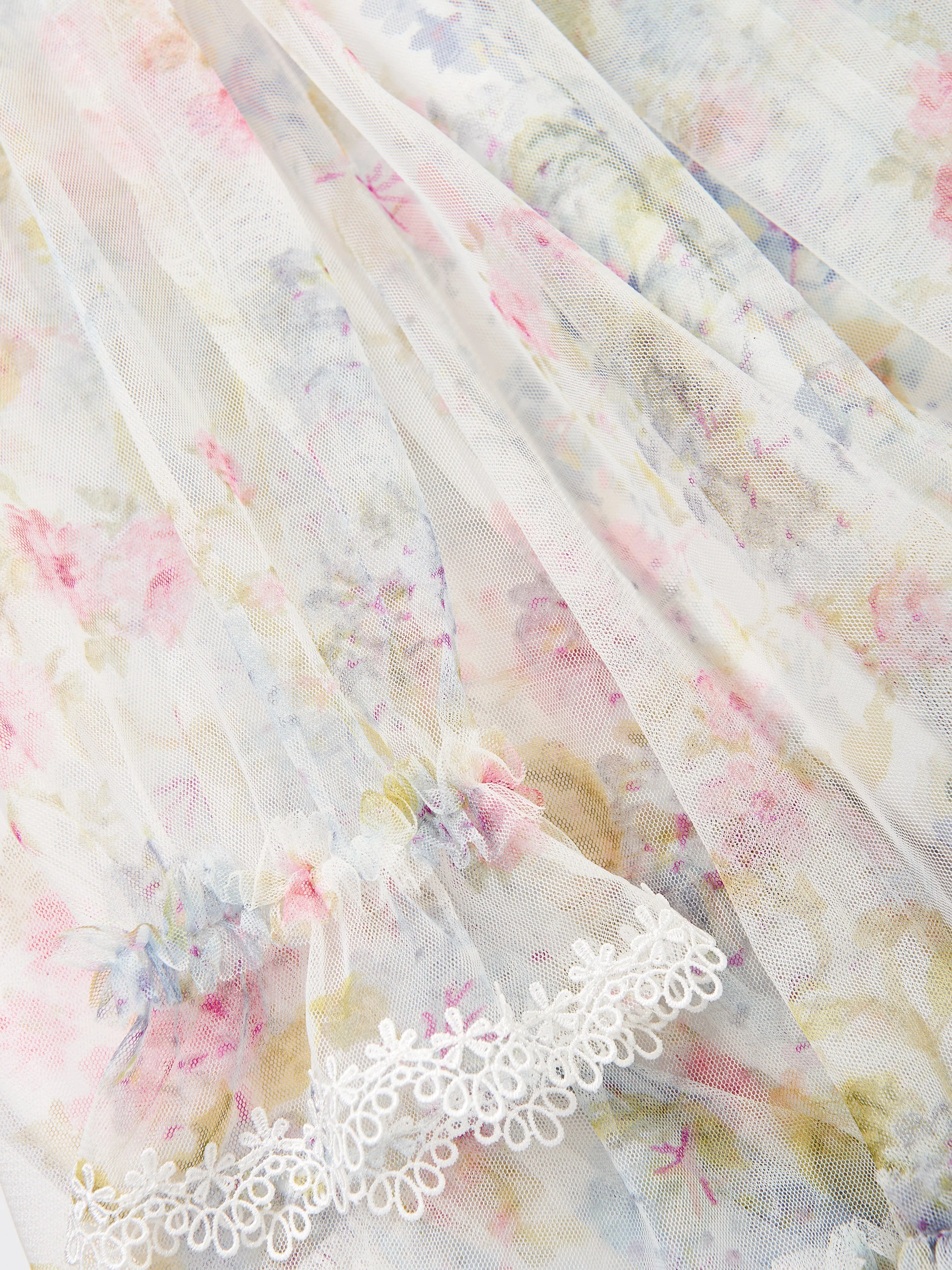 Needle & Thread Girls Hydrangea Long Sleeve Dress in Multicolour