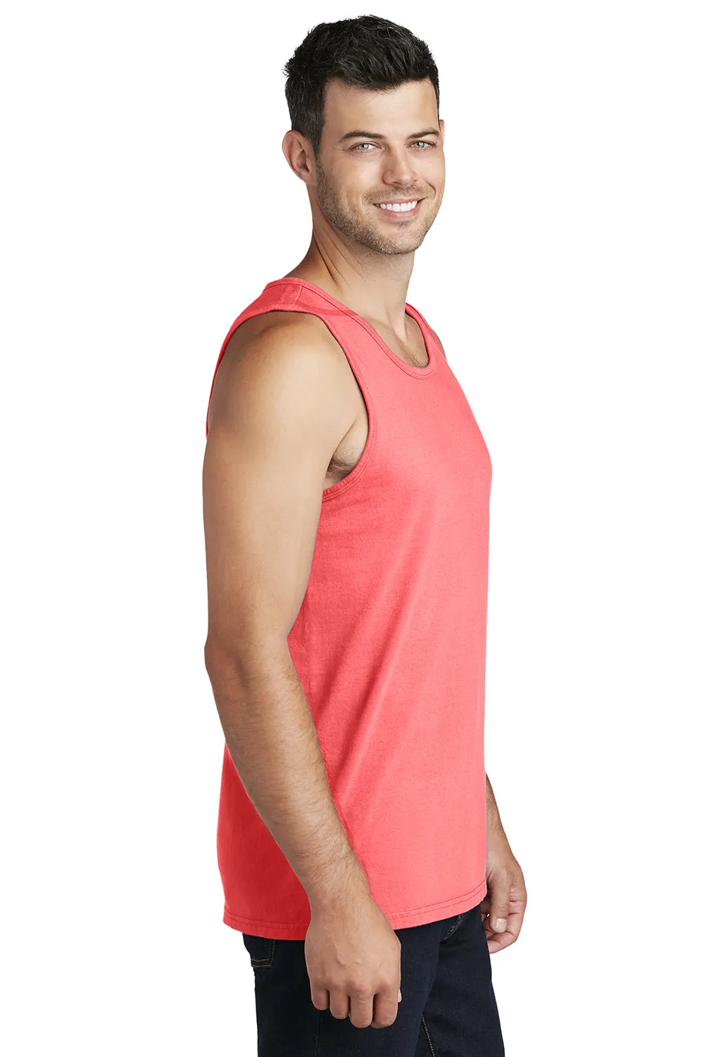 Port & Company Mens Beach Wash Tank Top - Neon Coral  Buy the latest Clothing Port-Company