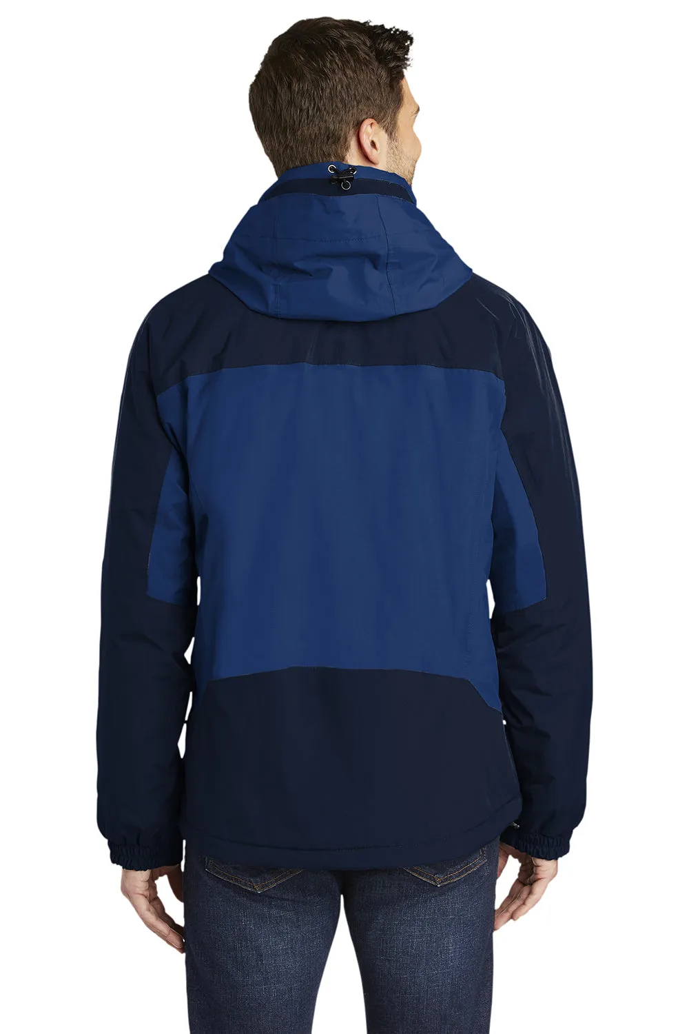 Port Authority Mens Nootka Waterproof Full Zip Hooded Jacket - Regatta Blue/Navy Blue