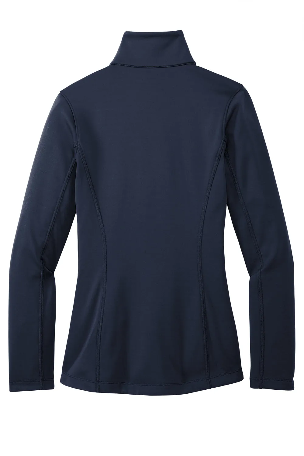 Port Authority Womens Smooth Fleece 1/4 Zip Hooded Jacket - River Navy Blue