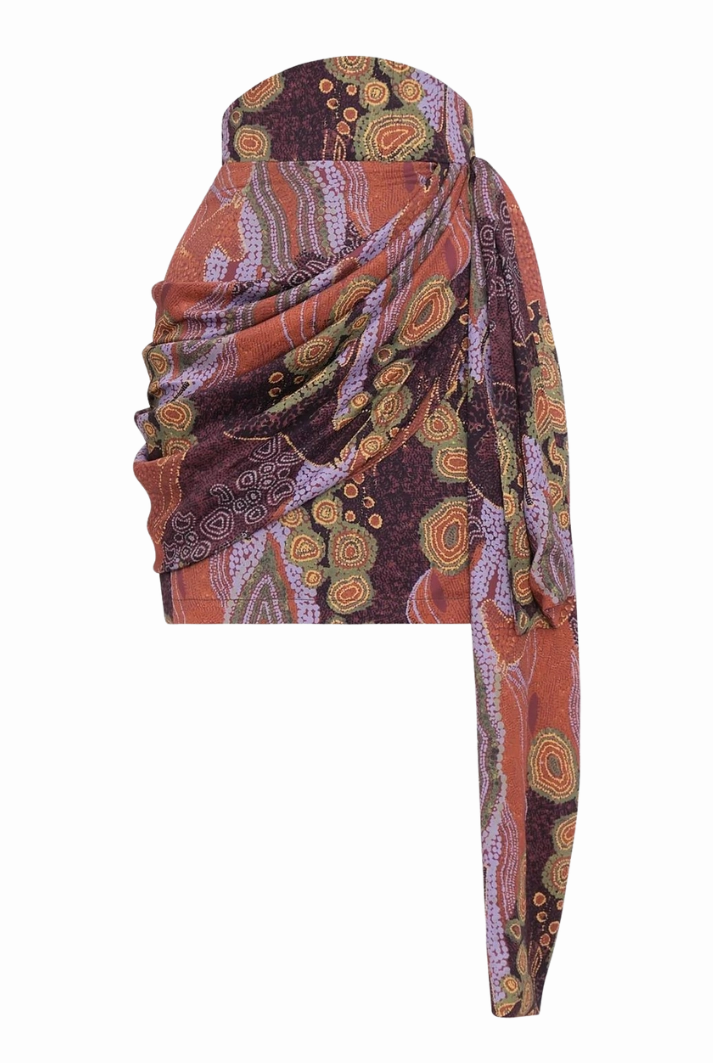 Rida Drape Mini Skirt | Kava