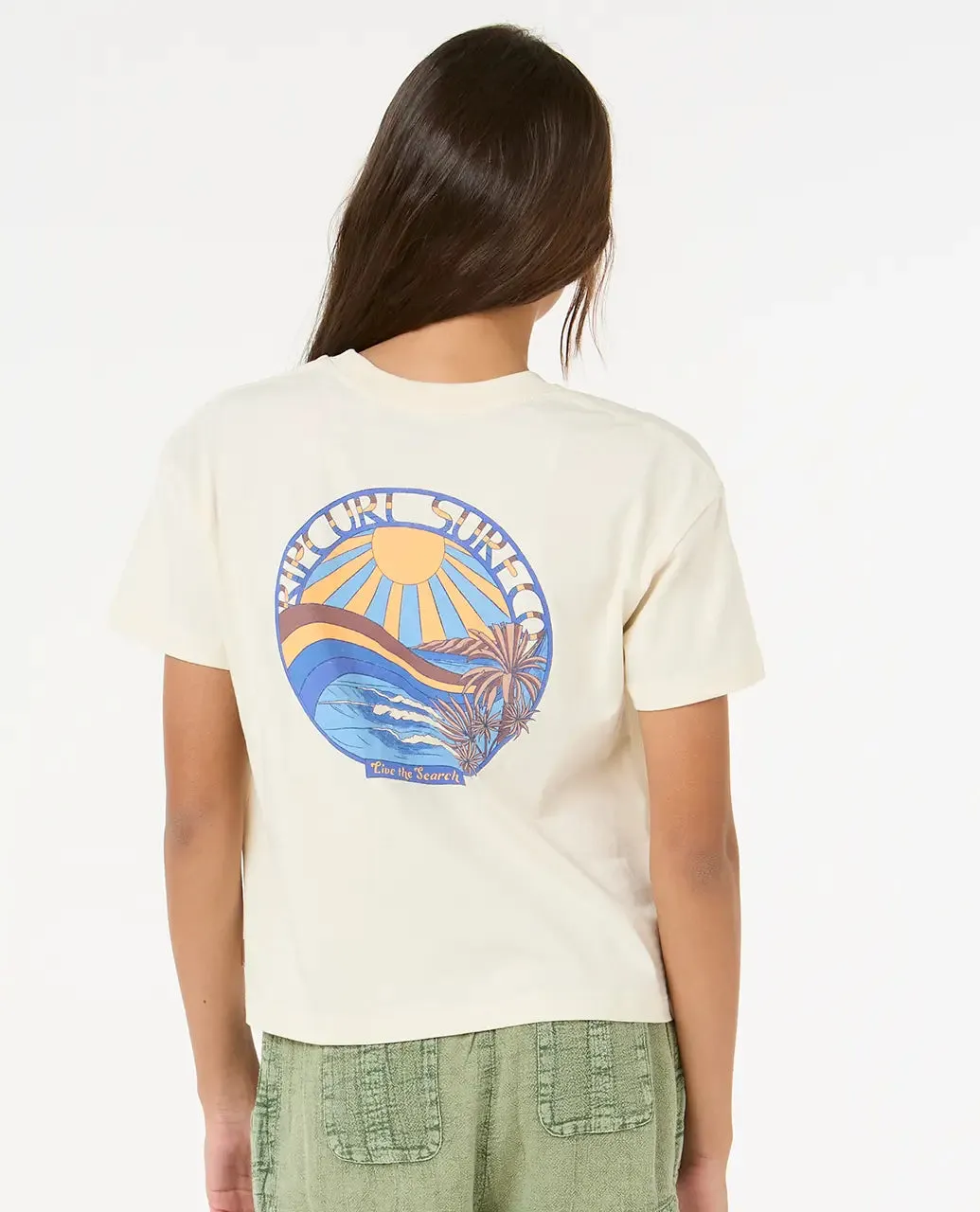Rip Curl Clothing Girls Sun & Sea Crop T-Shirt in Bone