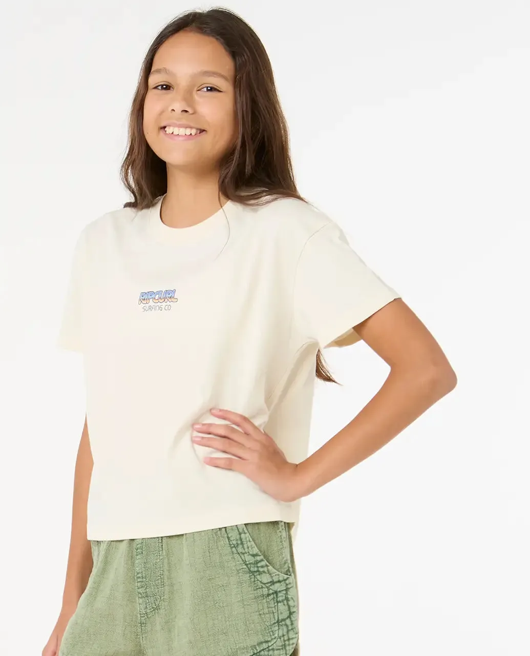 Rip Curl Clothing Girls Sun & Sea Crop T-Shirt in Bone