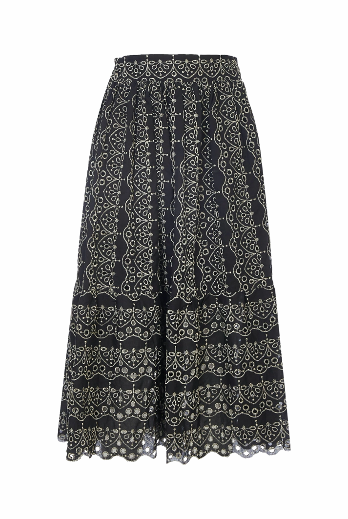 Sabrina Ruffled Midi Skirt