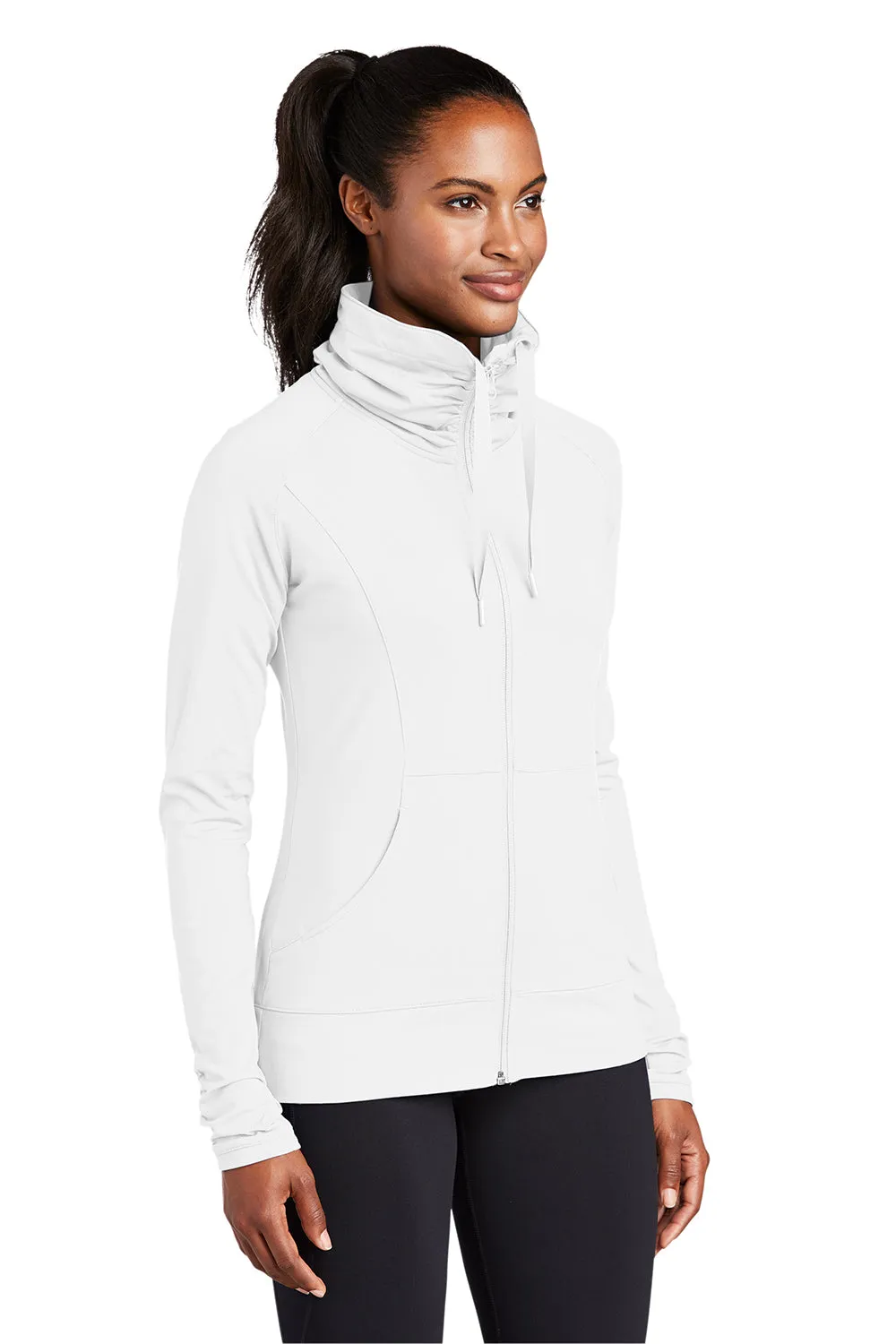 Sport-Tek Womens Sport-Wick Moisture Wicking Full Zip Jacket - White