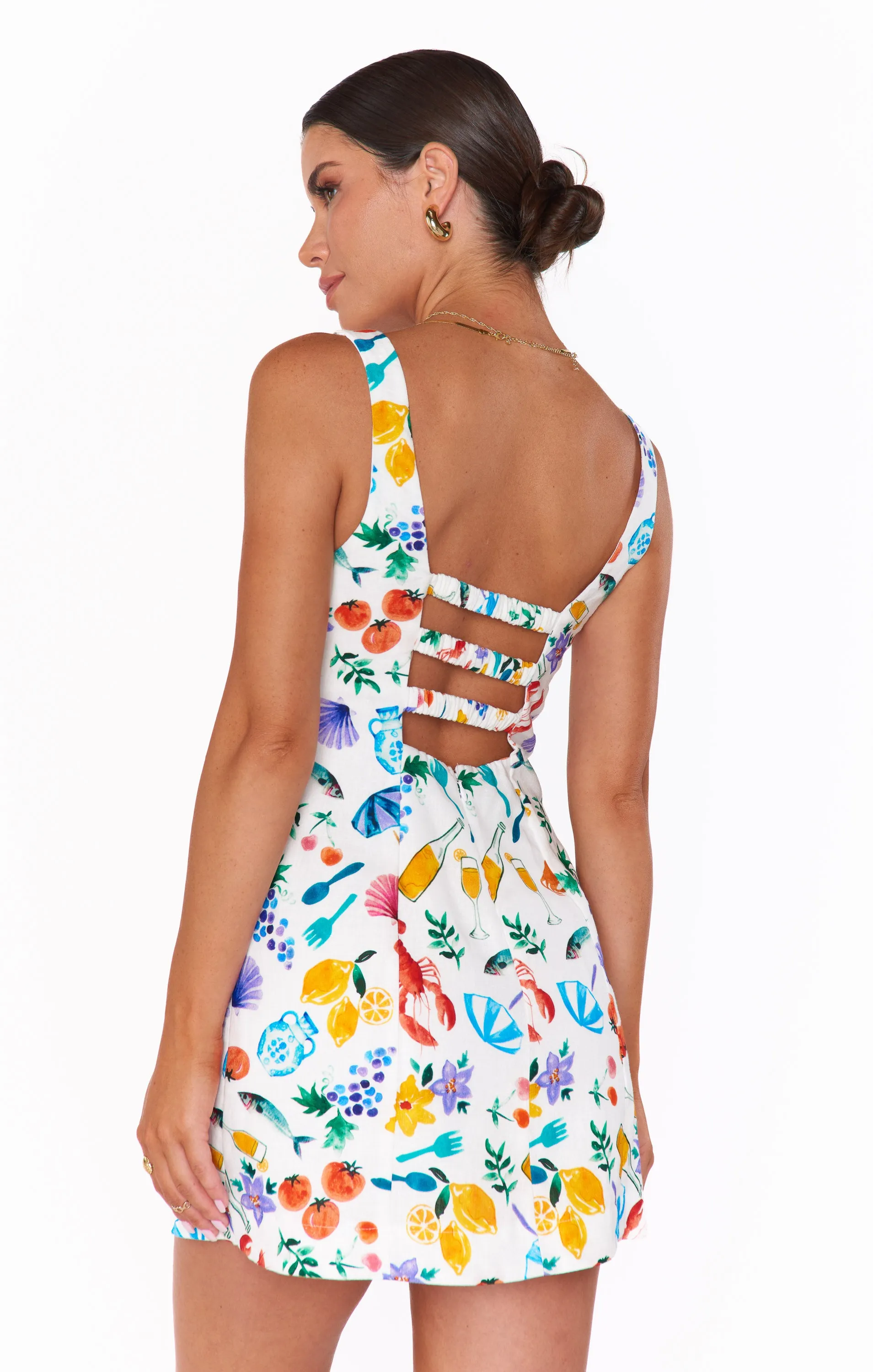 Steph Mini Dress ~ Italian Picnic Linen