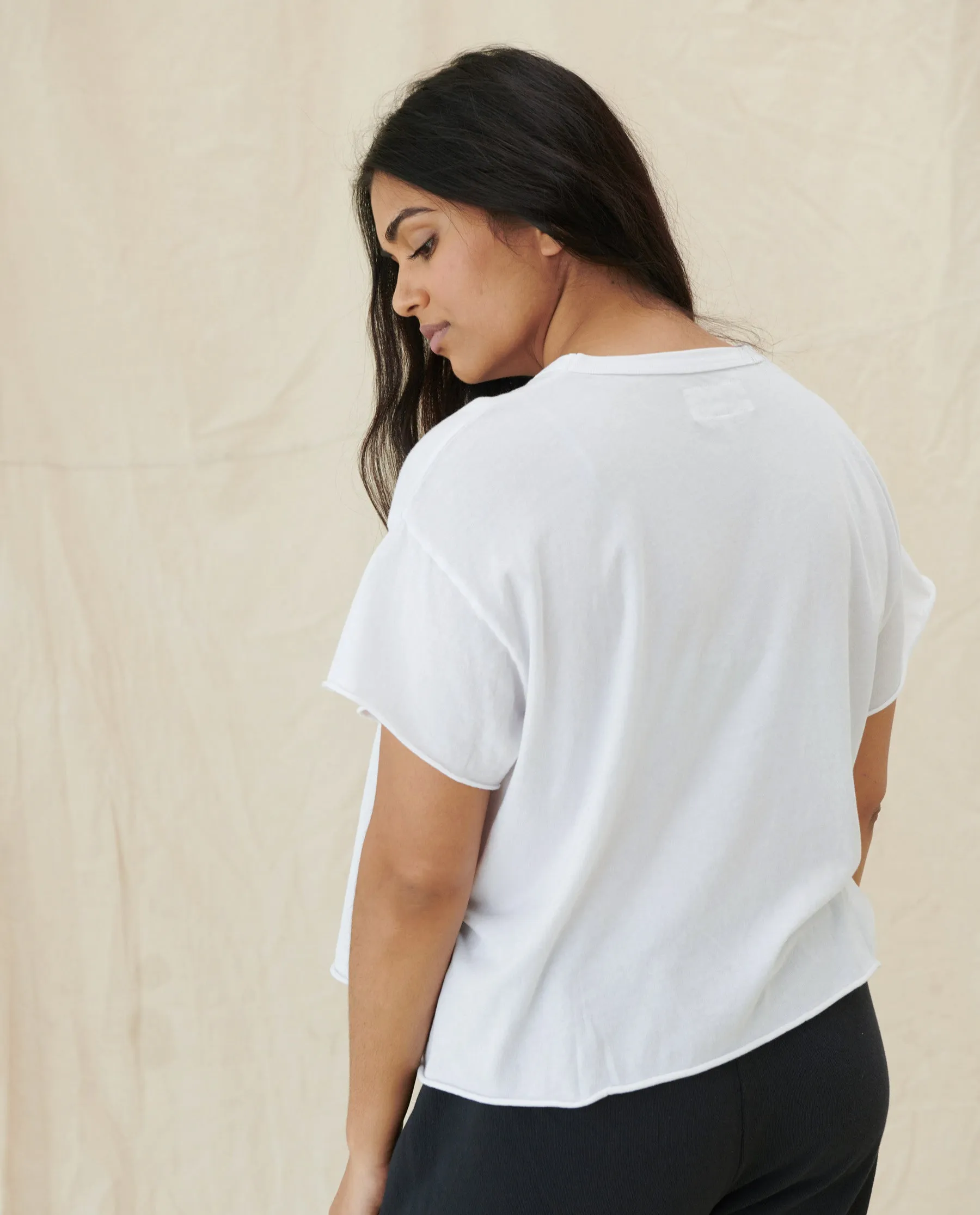 The Crop Tee. Solid -- True White
