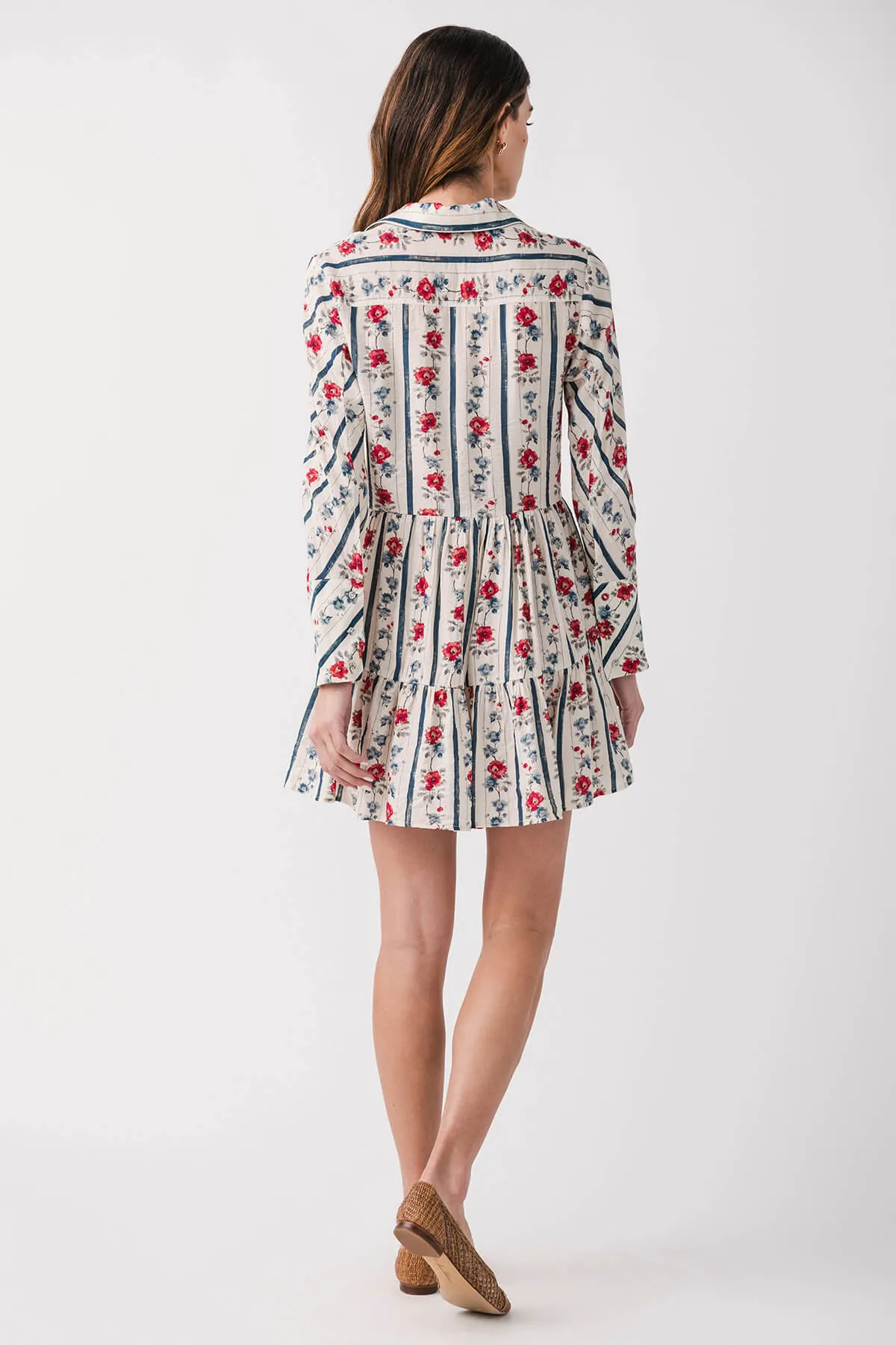 THML Button Up Collared Long Sleeve Dress