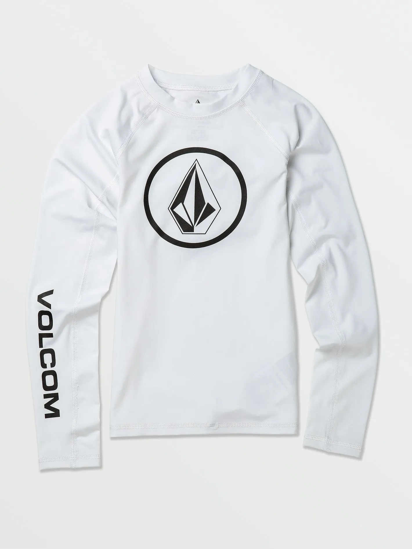 Volcom Lido Solid Long Sleeve Boys Rashguard (Age 8-14) White Volcom